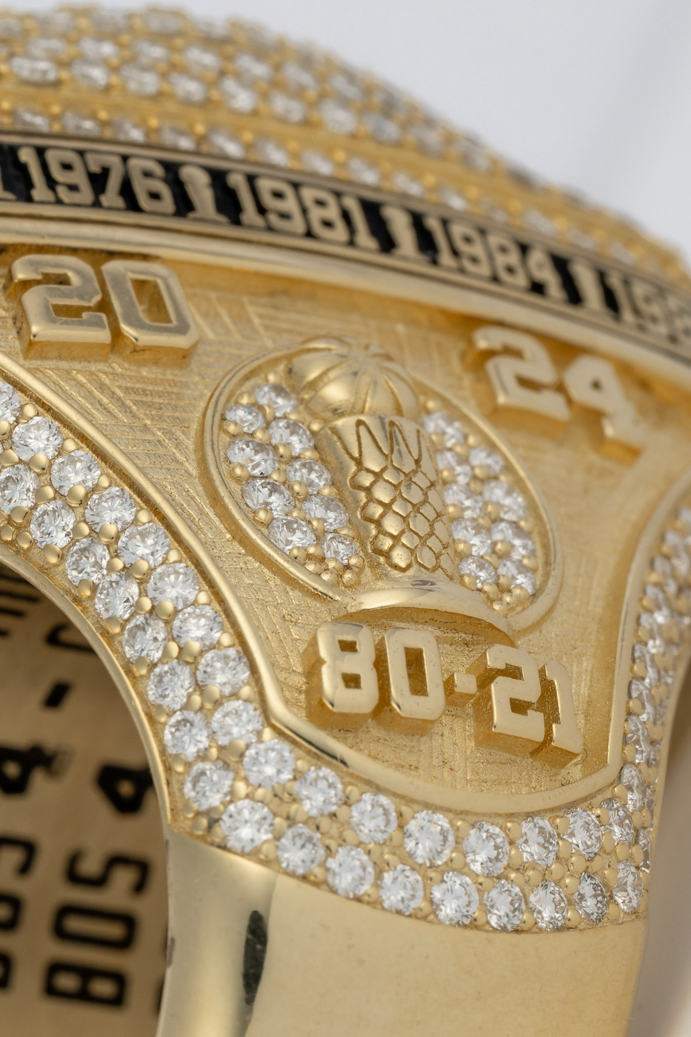 BOSTON, MA - OCTOBER 21, 2024: Photography shoot of the Boston Celtics 2024 World Championship Rings the day before Opening Night (Photo by Keith Sliney).