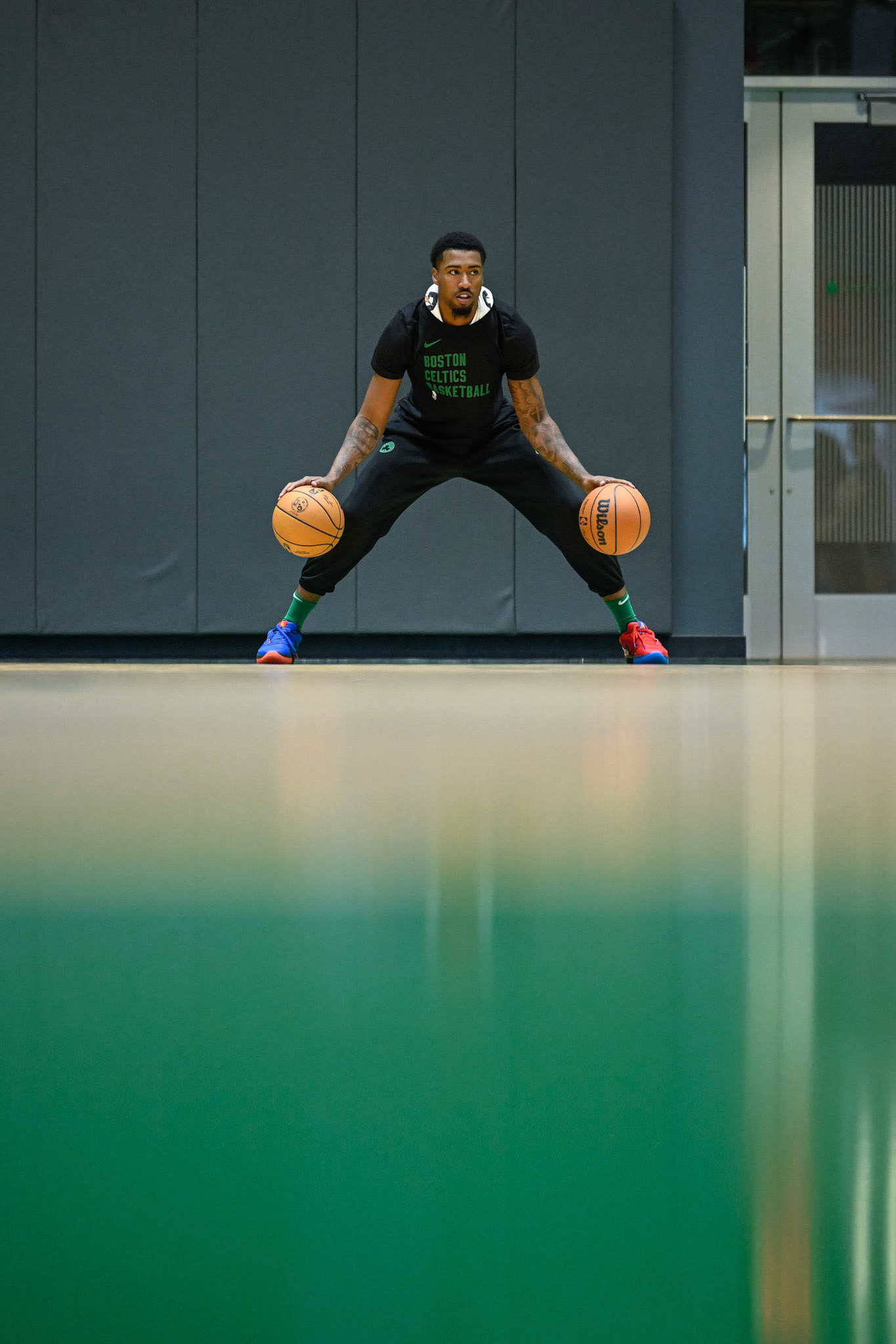 BOSTON, MA - AUGUST 26, 2024: Boston Celtics players workout in the Auerbach Center (Photo by Keith Sliney).