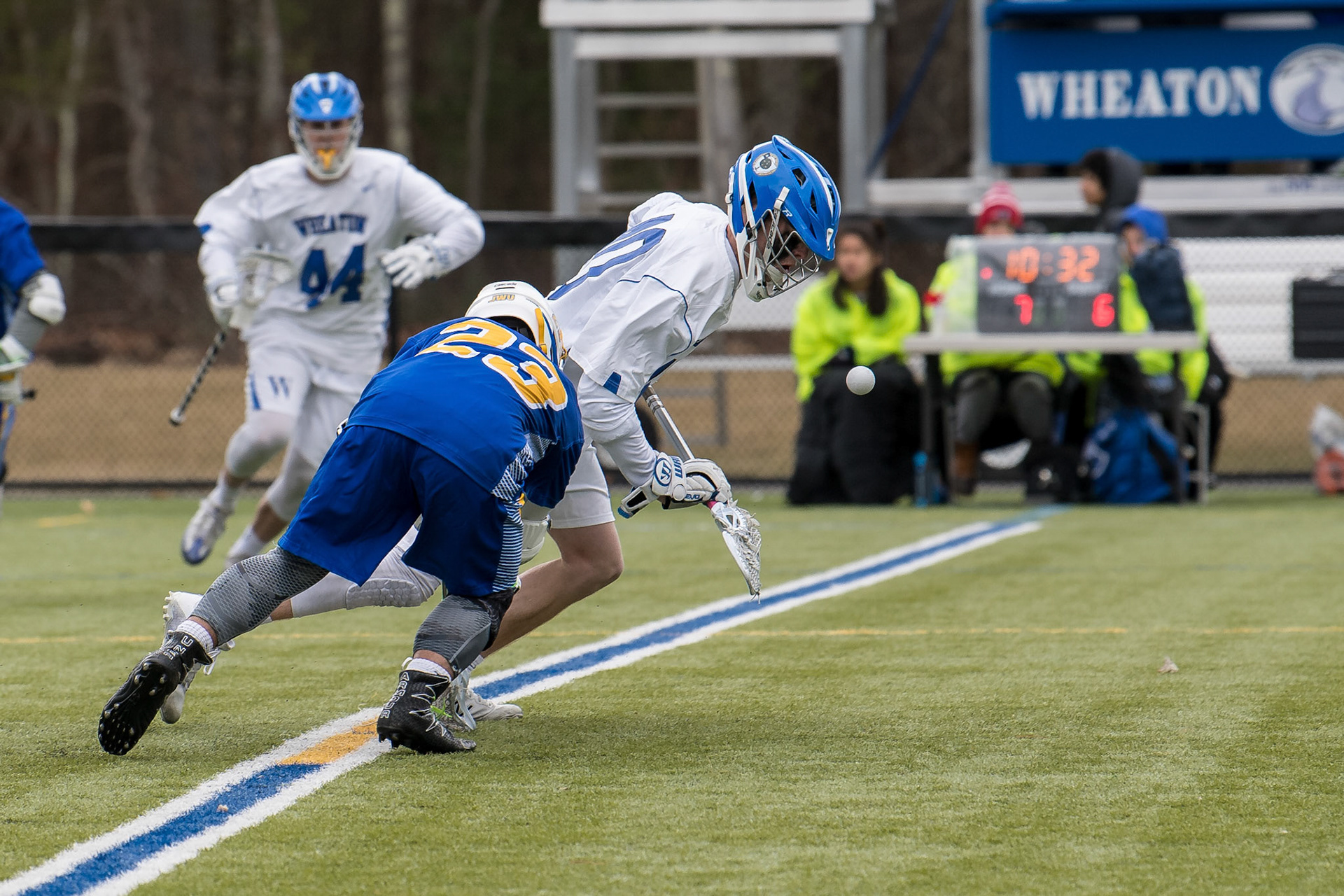 NORTON, MA - March 3, 2018: Wheaton College Lacrosse vs Johnson &amp; Wales University. Wheaton won 14-9. Photo by Keith Sliney.