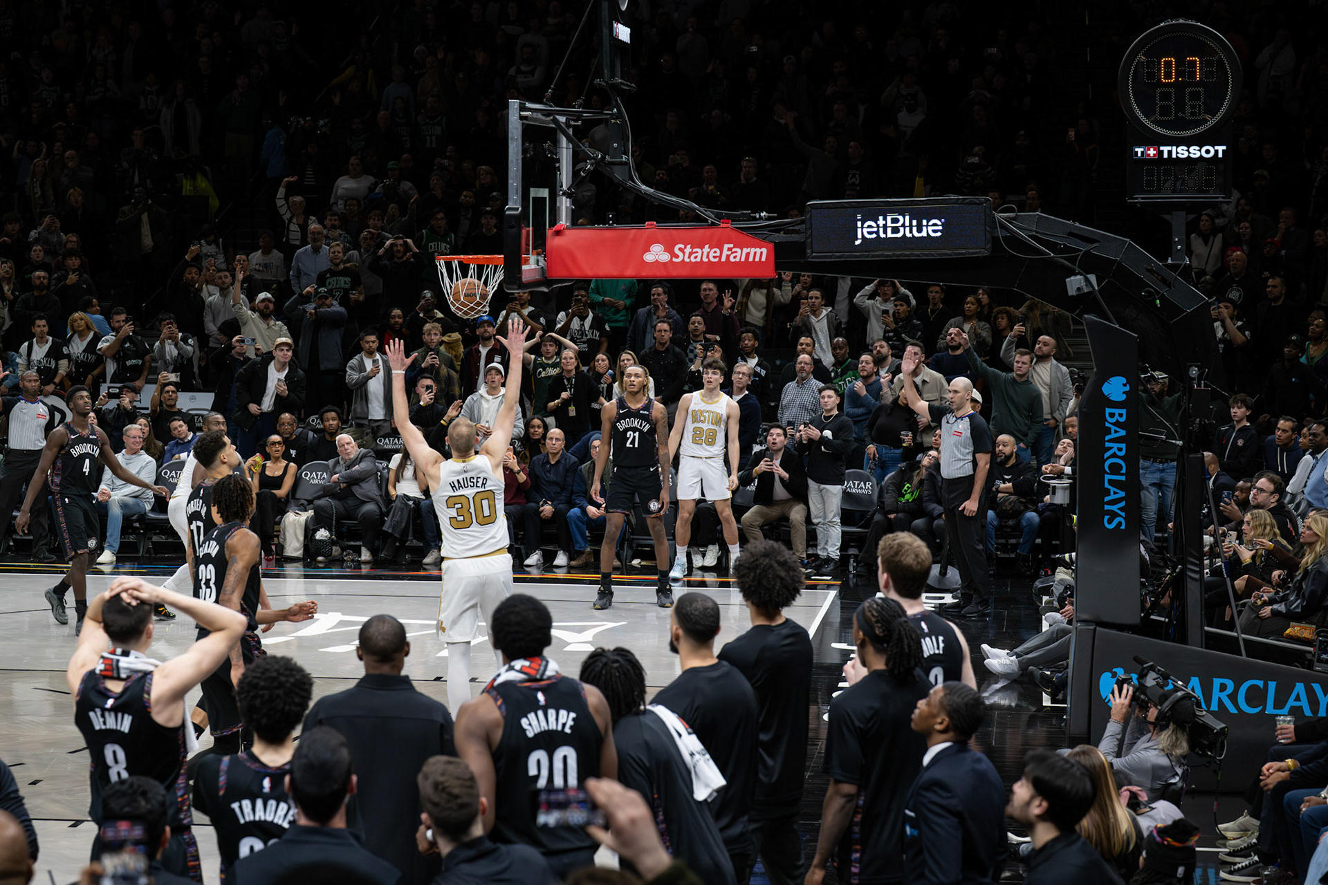 BROOKLYN, NY - JANUARY 23, 2026: Boston Celtics vs Brooklyn Nets at Barclays Center (Photo by Keith Sliney).