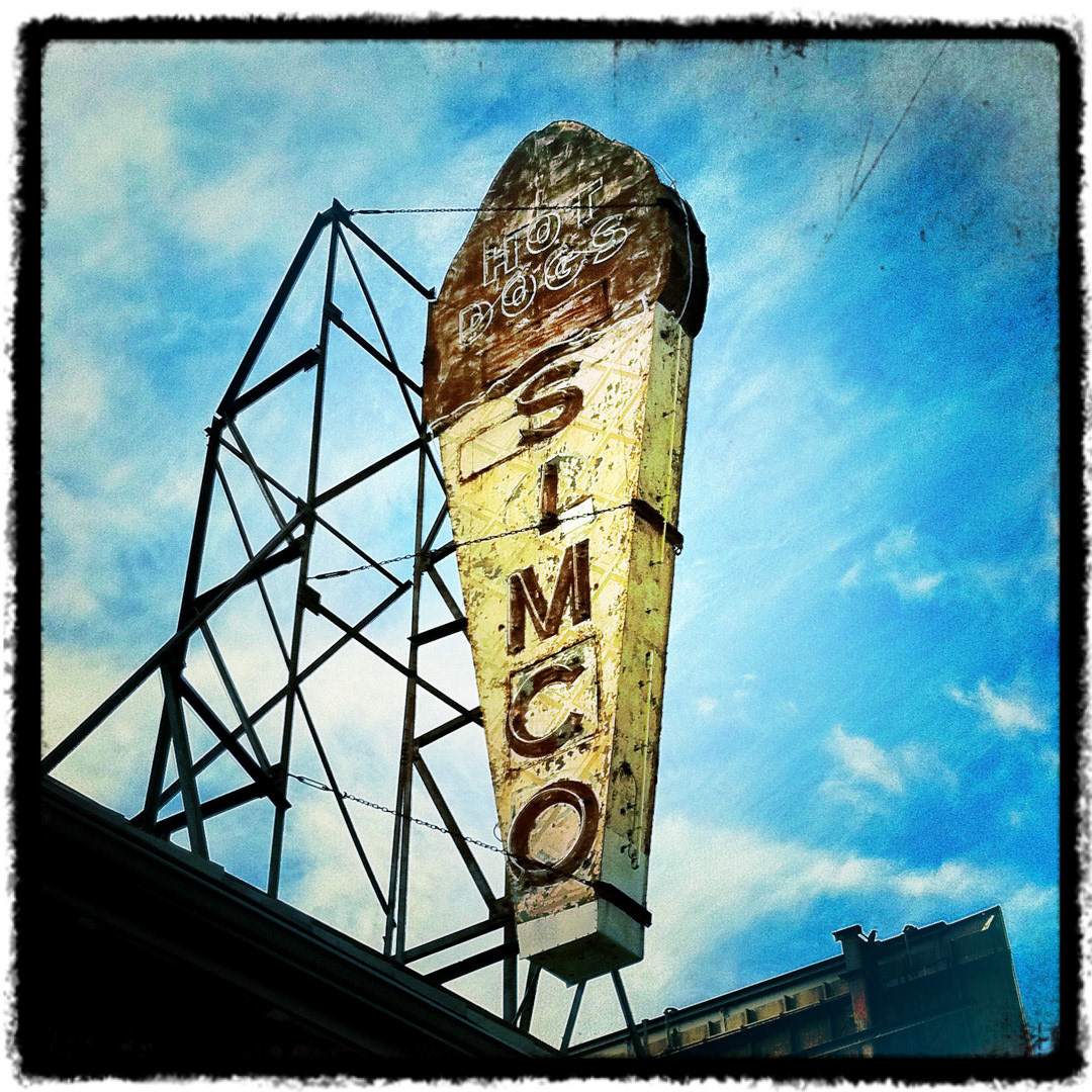 77. SImcos Takeout Sign ••• Boston is not known for stellar hotdog stands, but Simco's in Mattapan is one of the few. They've been around since the Great Depression, and their retro-cool neon signage looks like it's been there since the beginning. (#77 of 100 in the Boston Signage Project)
