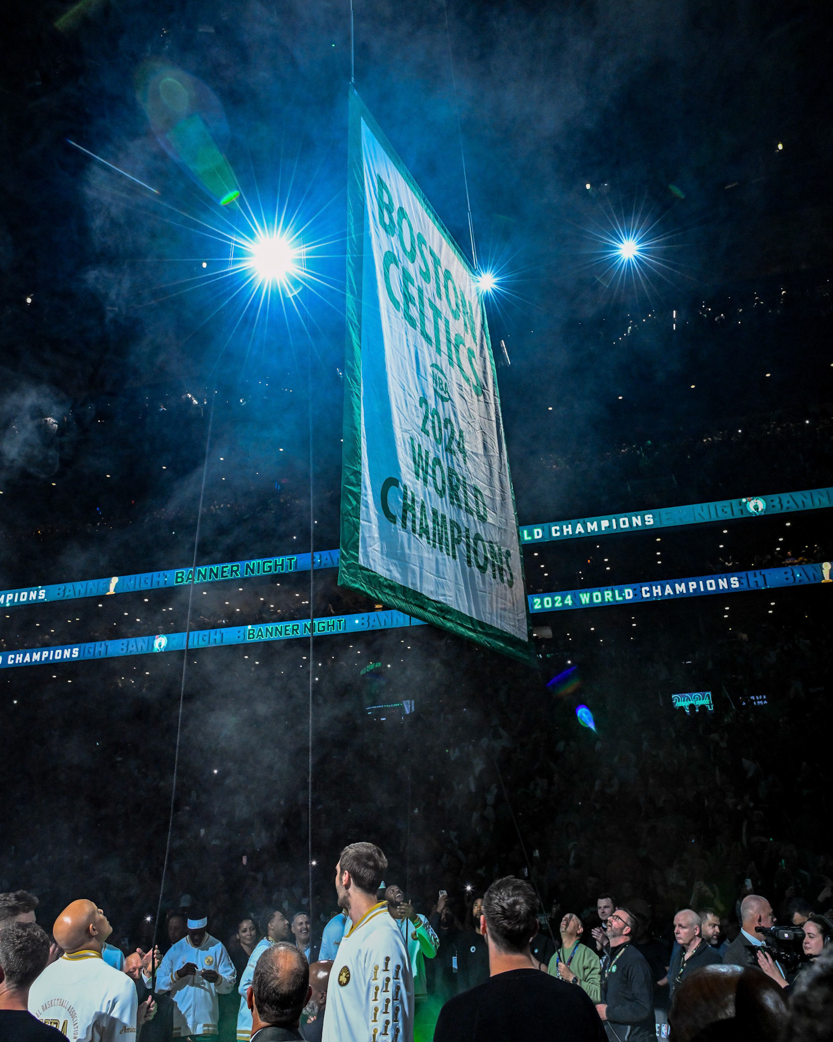 BOSTON, MA - OCTOBER 22, 2024: Boston Celtics vs New York Knicks on Banner Night at TD Garden (Photo by Keith Sliney).