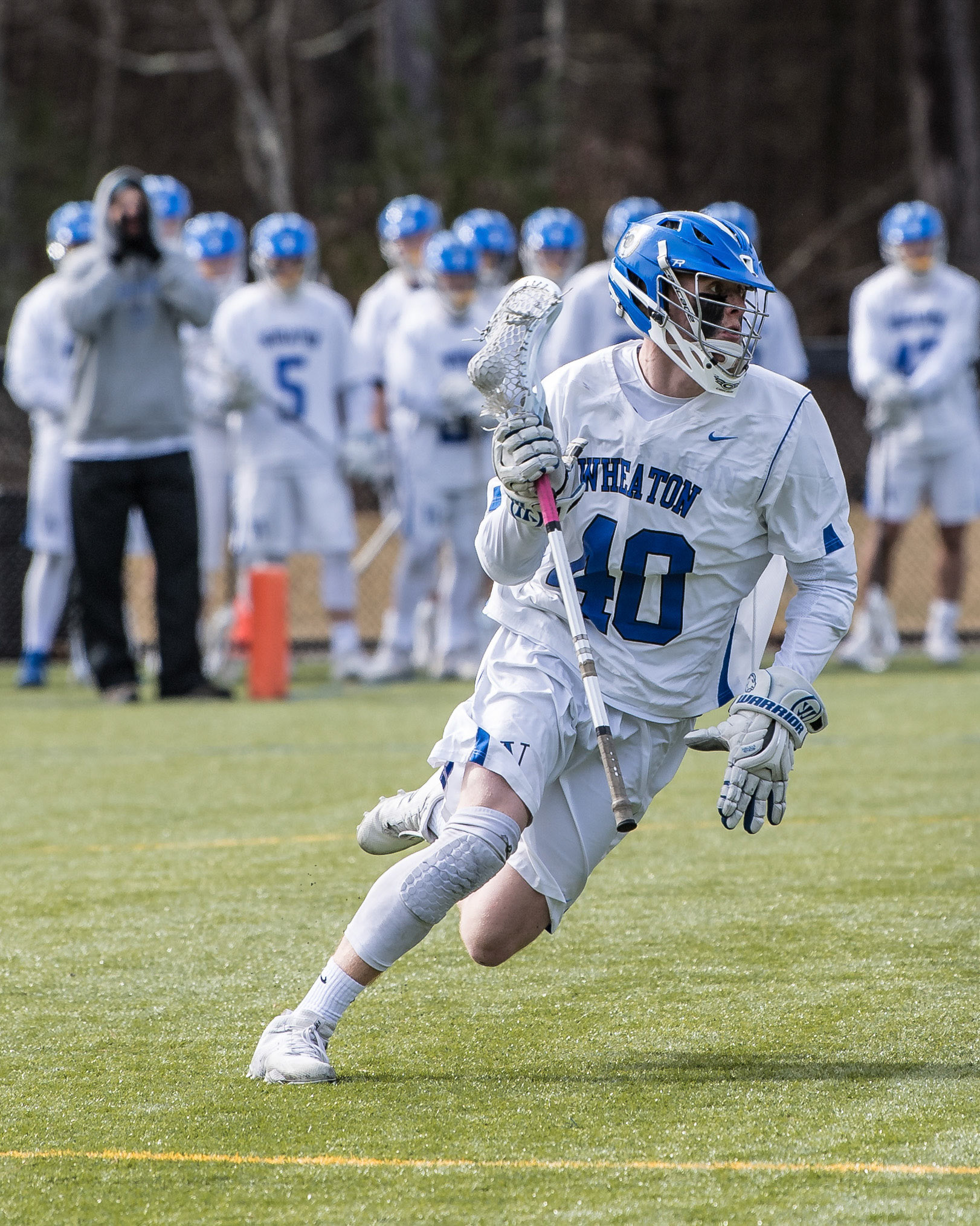NORTON, MA - March 3, 2018: Wheaton College Lacrosse vs Johnson &amp; Wales University. Wheaton won 14-9. Photo by Keith Sliney.