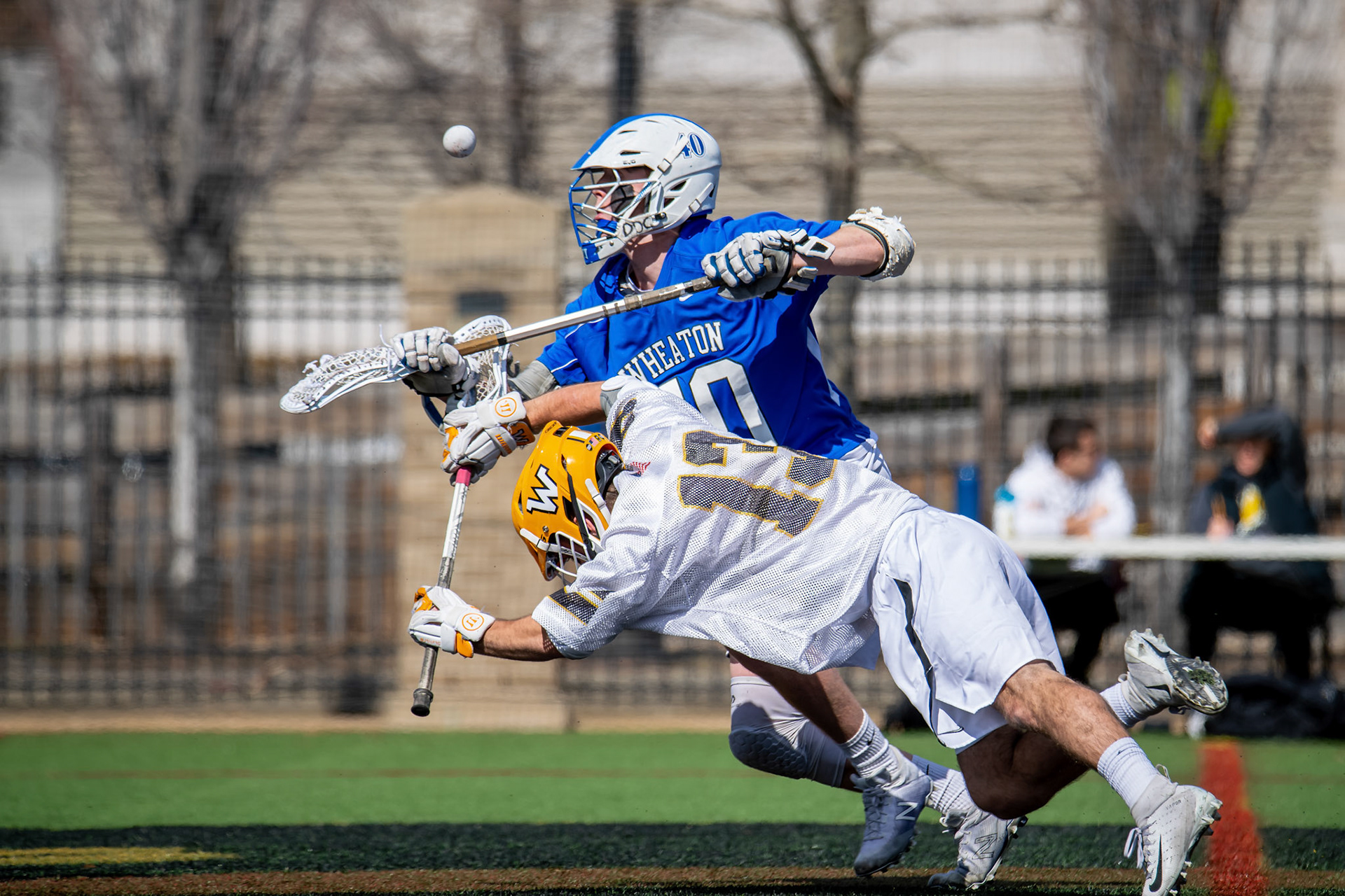 BOSTON, MA - MARCH 16, 2019: Wheaton College Lacrosse vs Wentworth Institute of Technology (Photo by Keith Sliney).