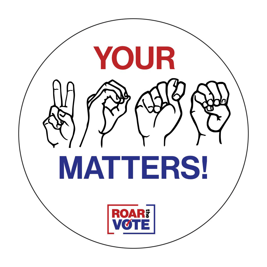 Roar the Vote ASL Sticker/Button