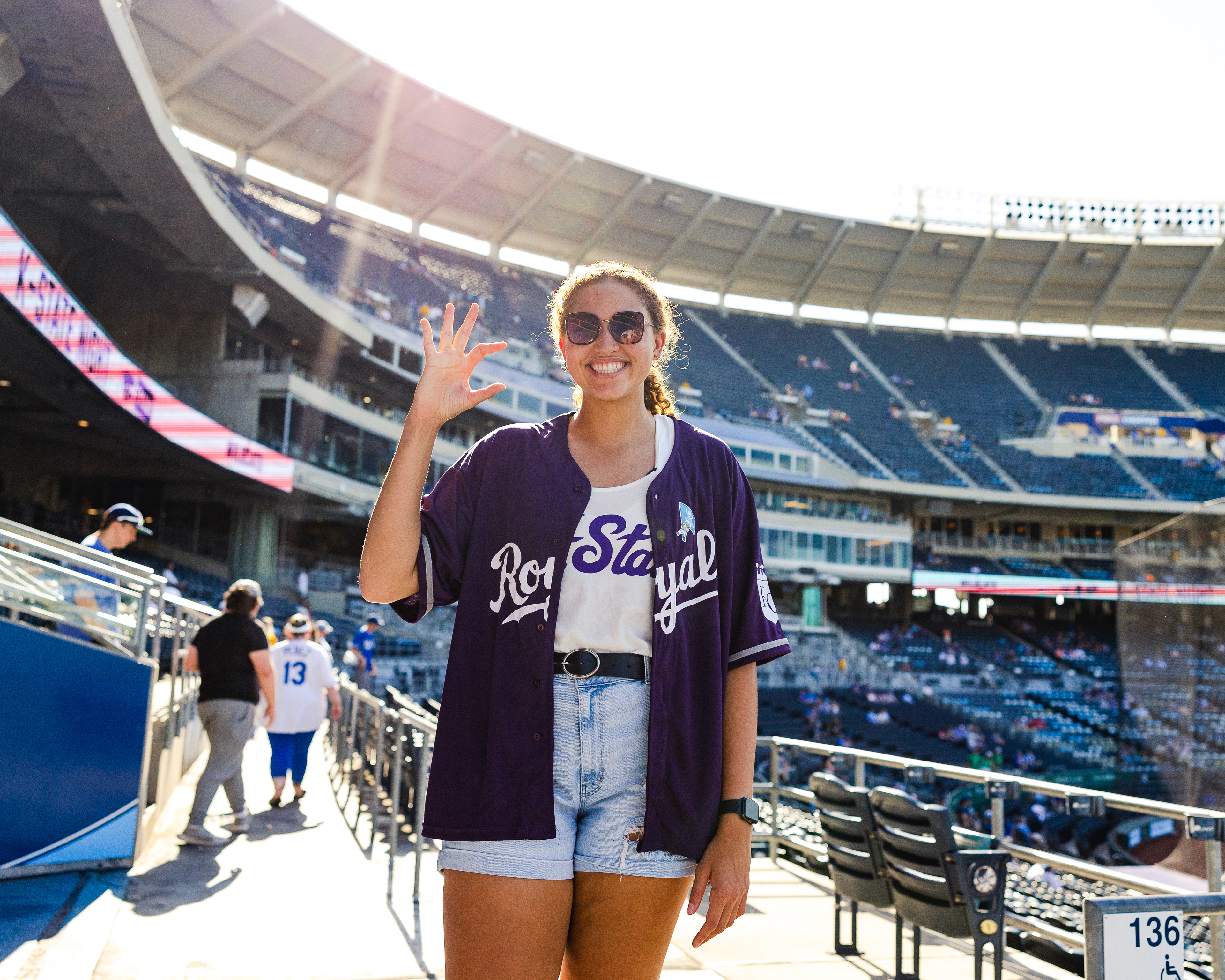 Kansas State Women's Basketball's Ayoka Lee walks during K-State Day at the K.