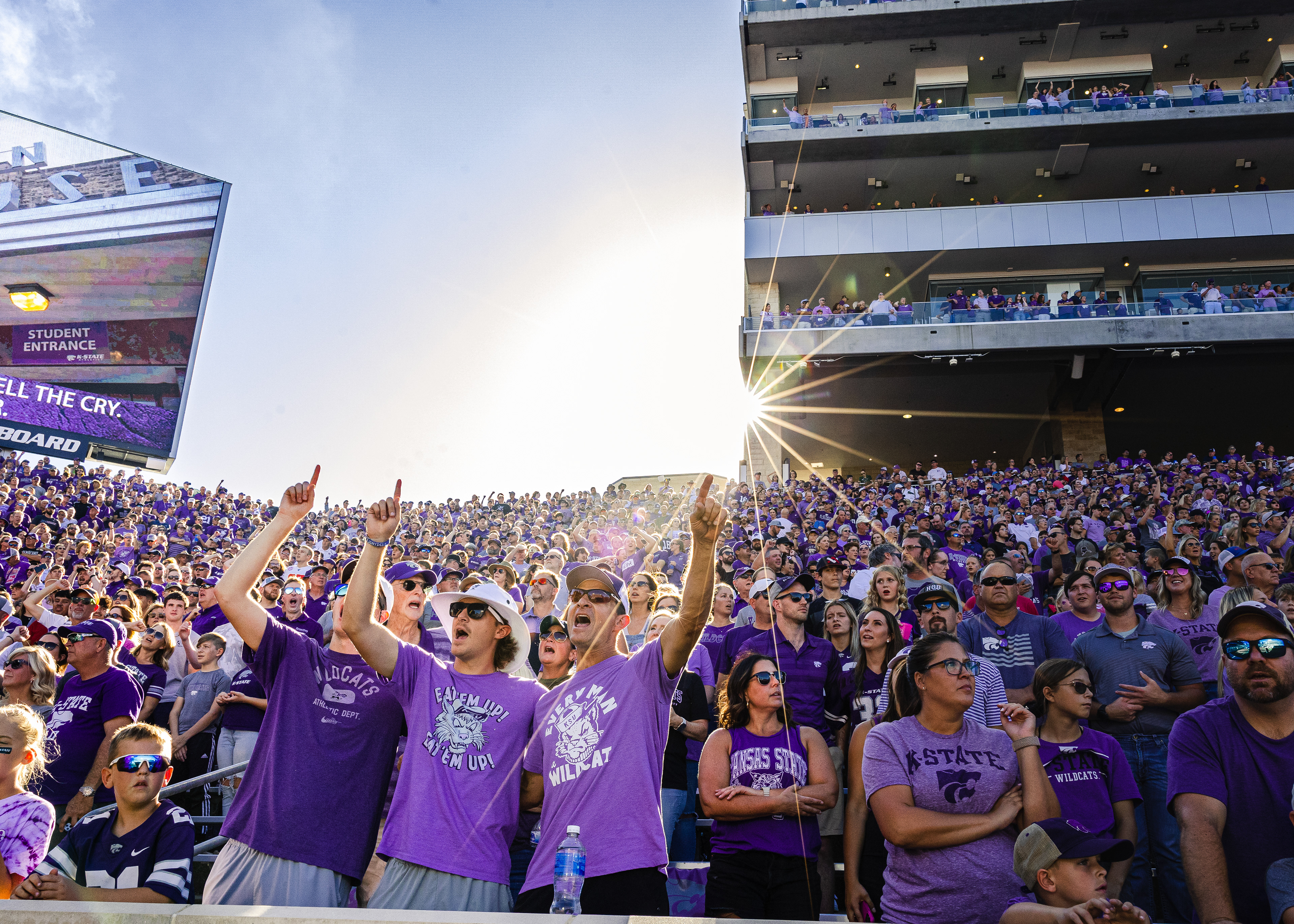 Kansas State fans sing their alma mater