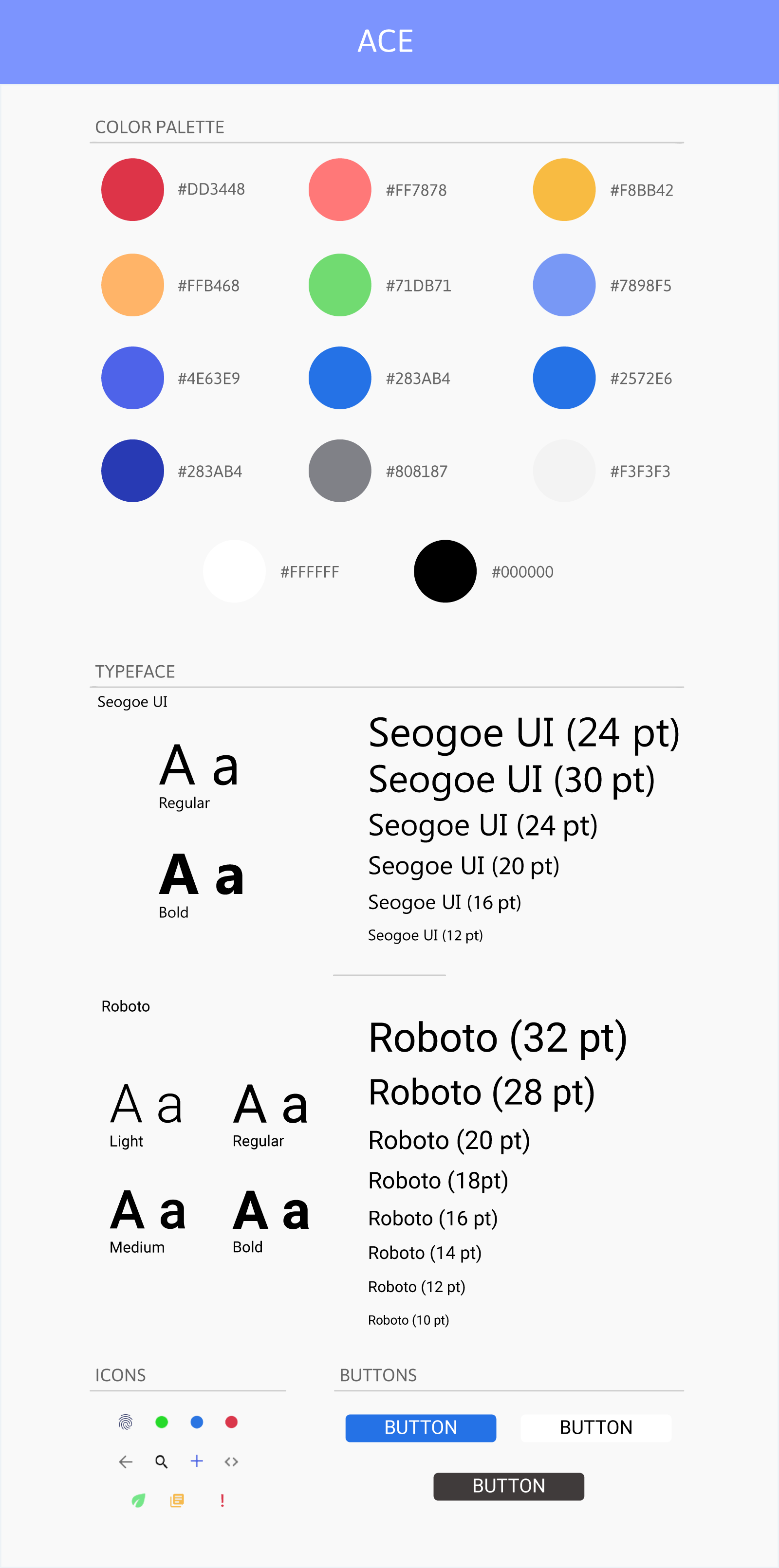 Style guide for the second prototype.