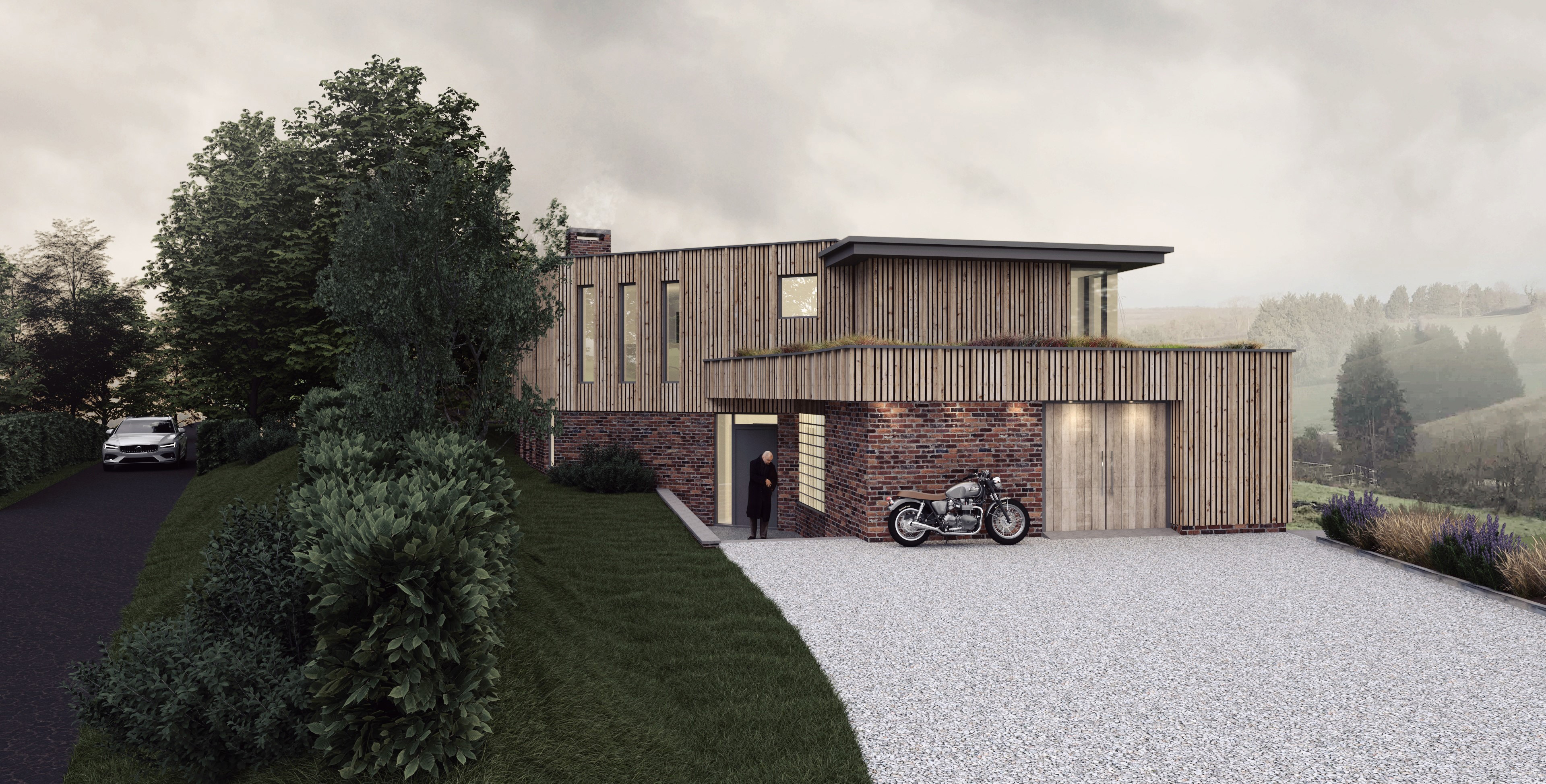 Render of Gabb Lane House, Gloucestershire by Zinc Architecture