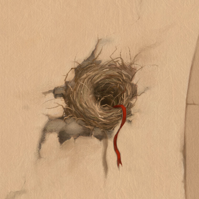 Courtship of Sparrows Closeup