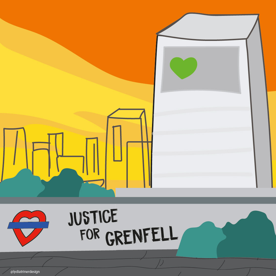 Illustration created for 3 year anniversary of Grenfell Tower