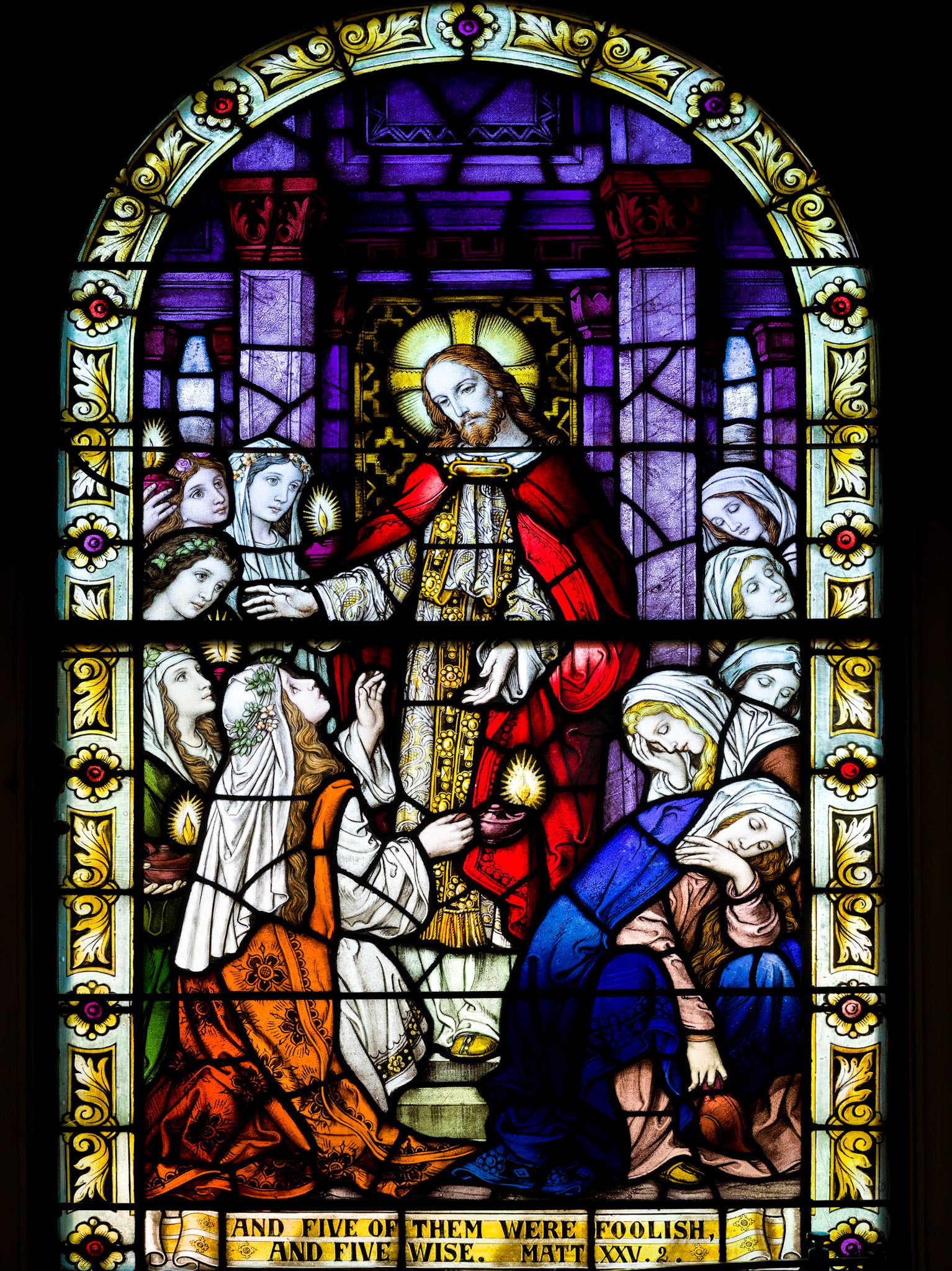 the parable of the 5 foolish and 5 wise virgins.