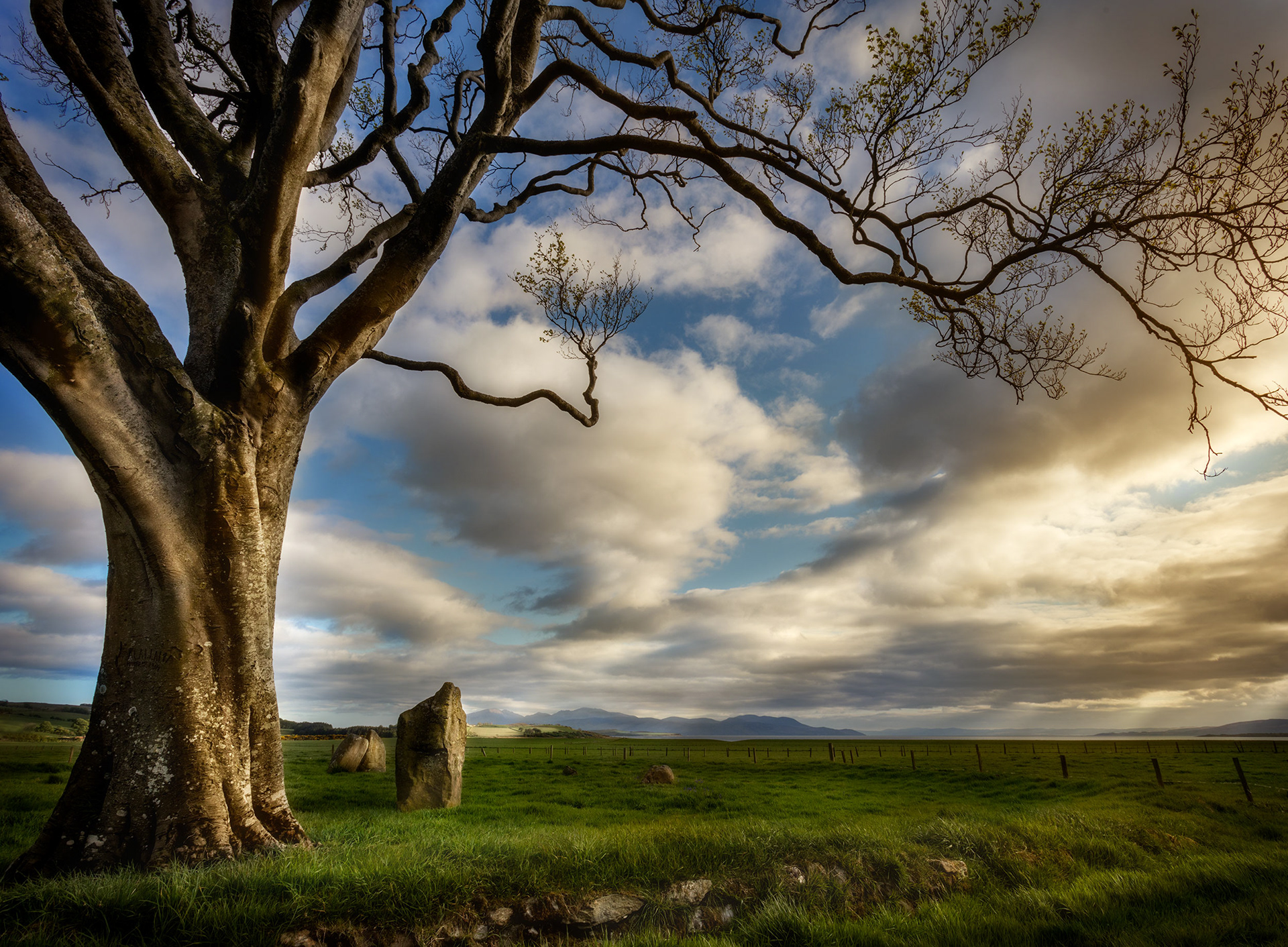 The Stones at Ettrick. Looking Towards Arren.Isle of Bute. Scotland.