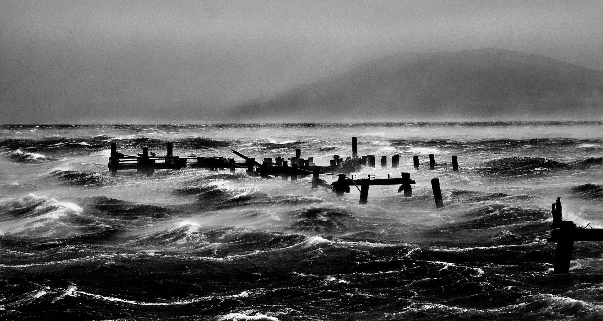 106 mph Storm at Port Bannatyne. Isle of Bute. Scotland.