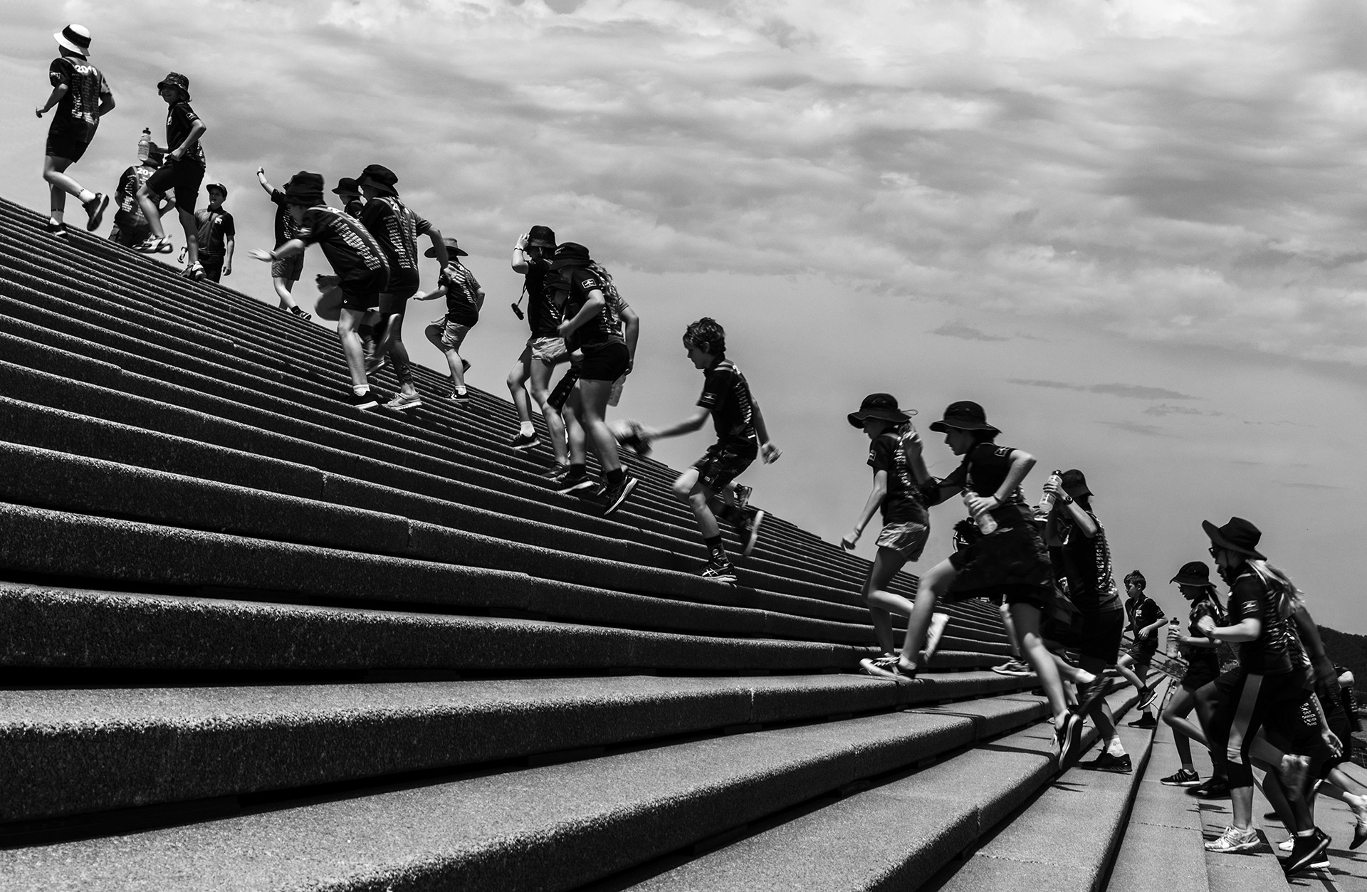 School Trip.Opera House Steps. Sydney. NSW.