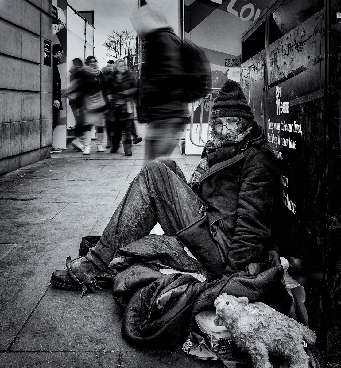 Derek. outside Edinburgh Waverley Train Station.