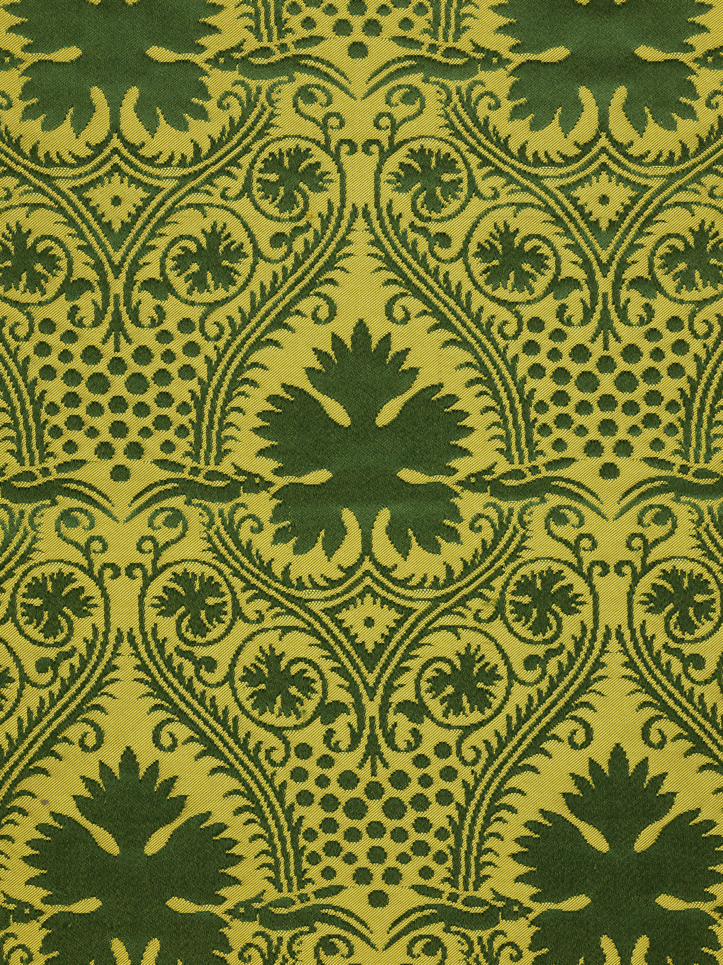 Furnishing fabric, 'Magdalen', silk damask, Warner & Sons, probably Braintree, Essex, 1895 © the Victoria and Albert Museum, London 