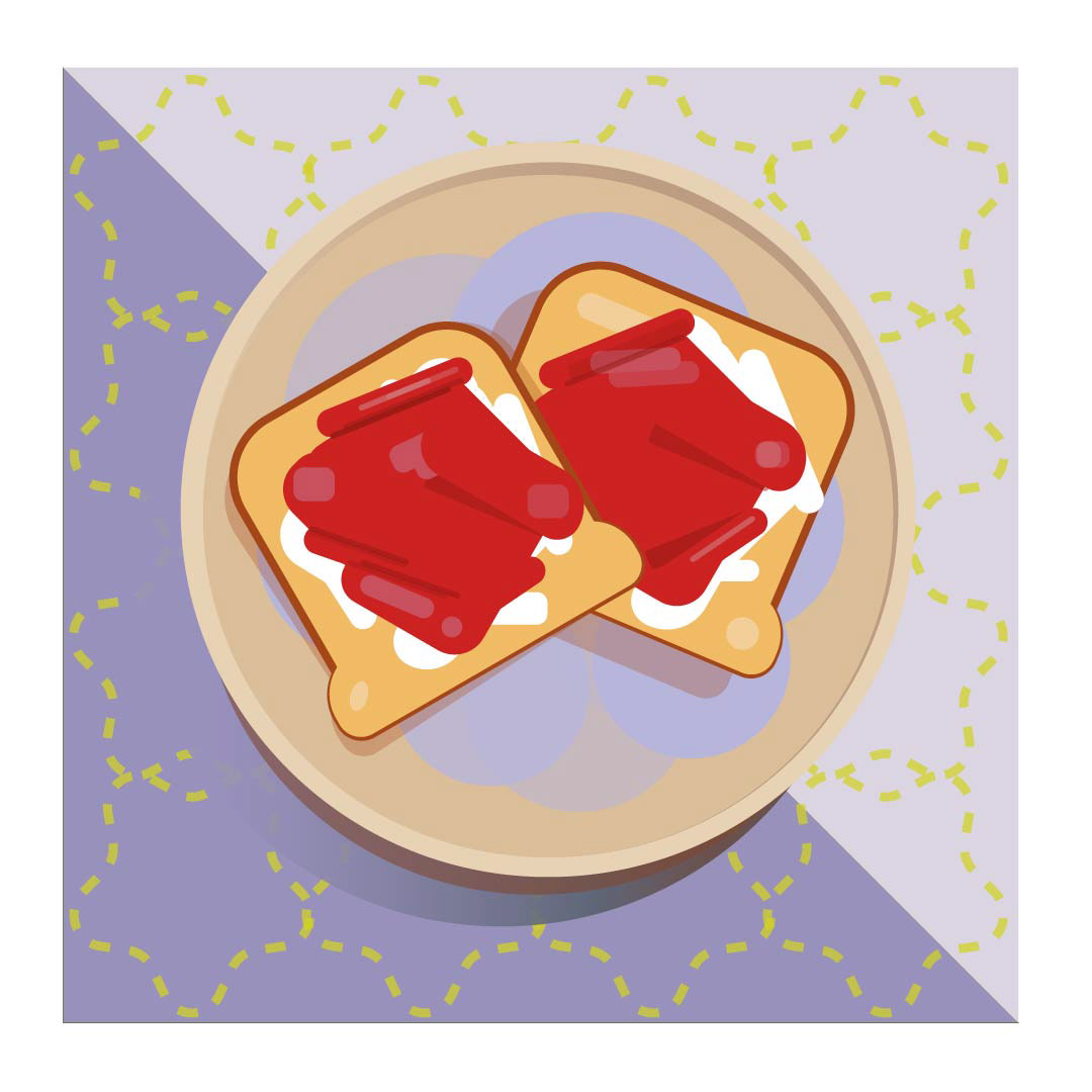 Tostadas con mermelada.