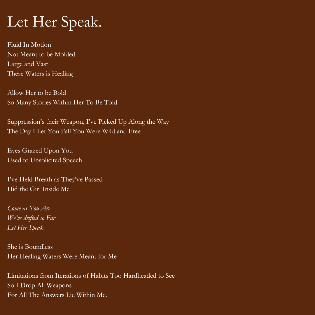 LET HER SPEAK.