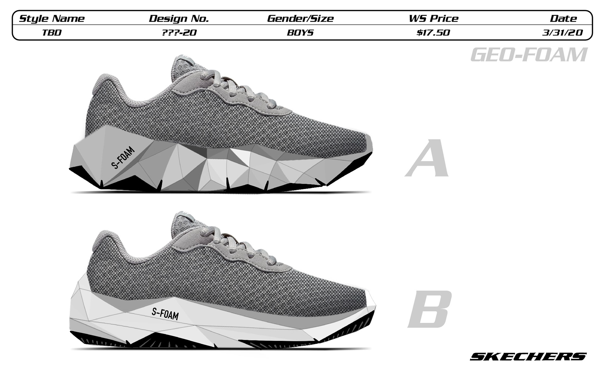 Geo-Foam Midsole Sketches