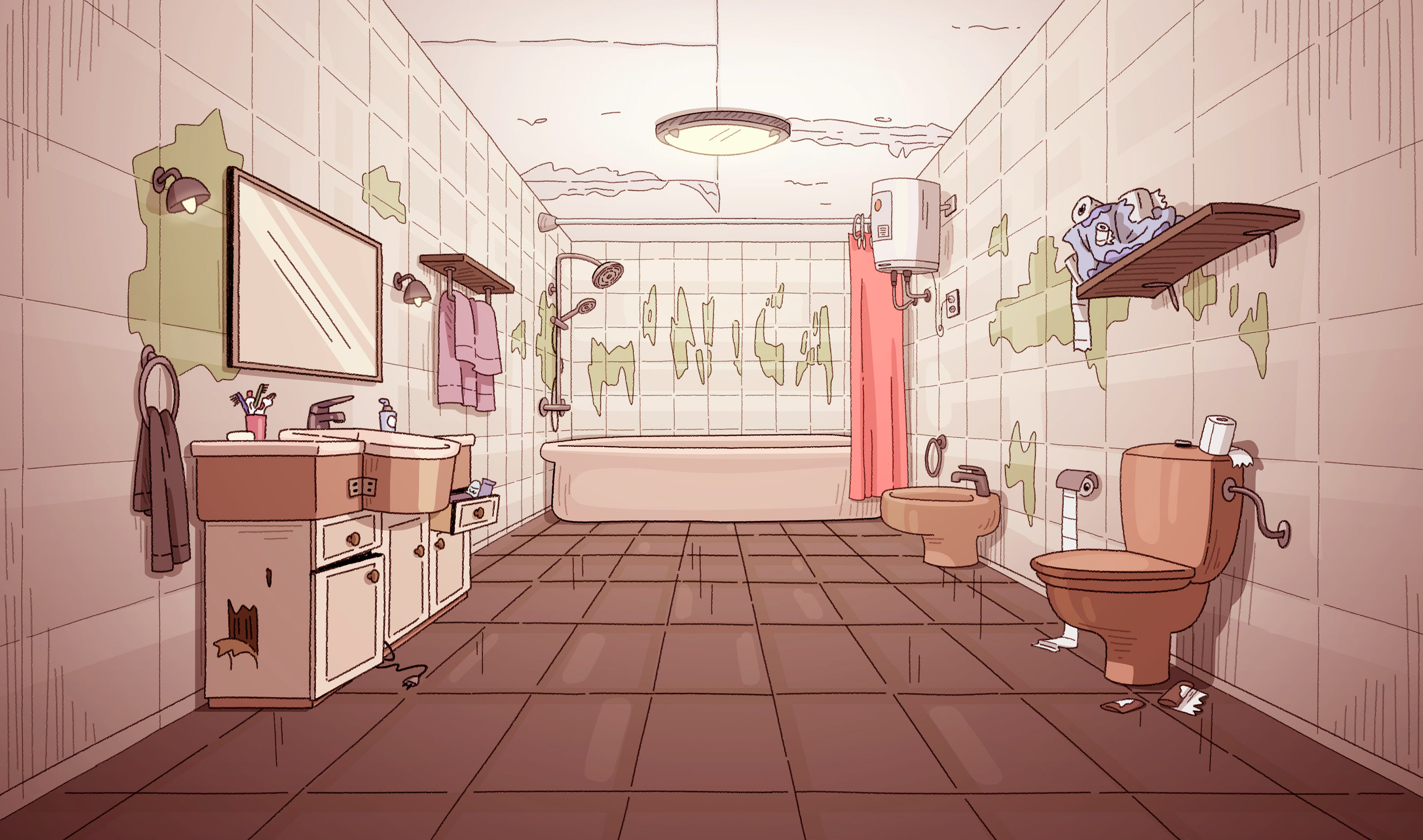 FINAL BACKGROUND FOR EN LA MÁS VIL RUINA - CONCEPT, LINE AND COLOR