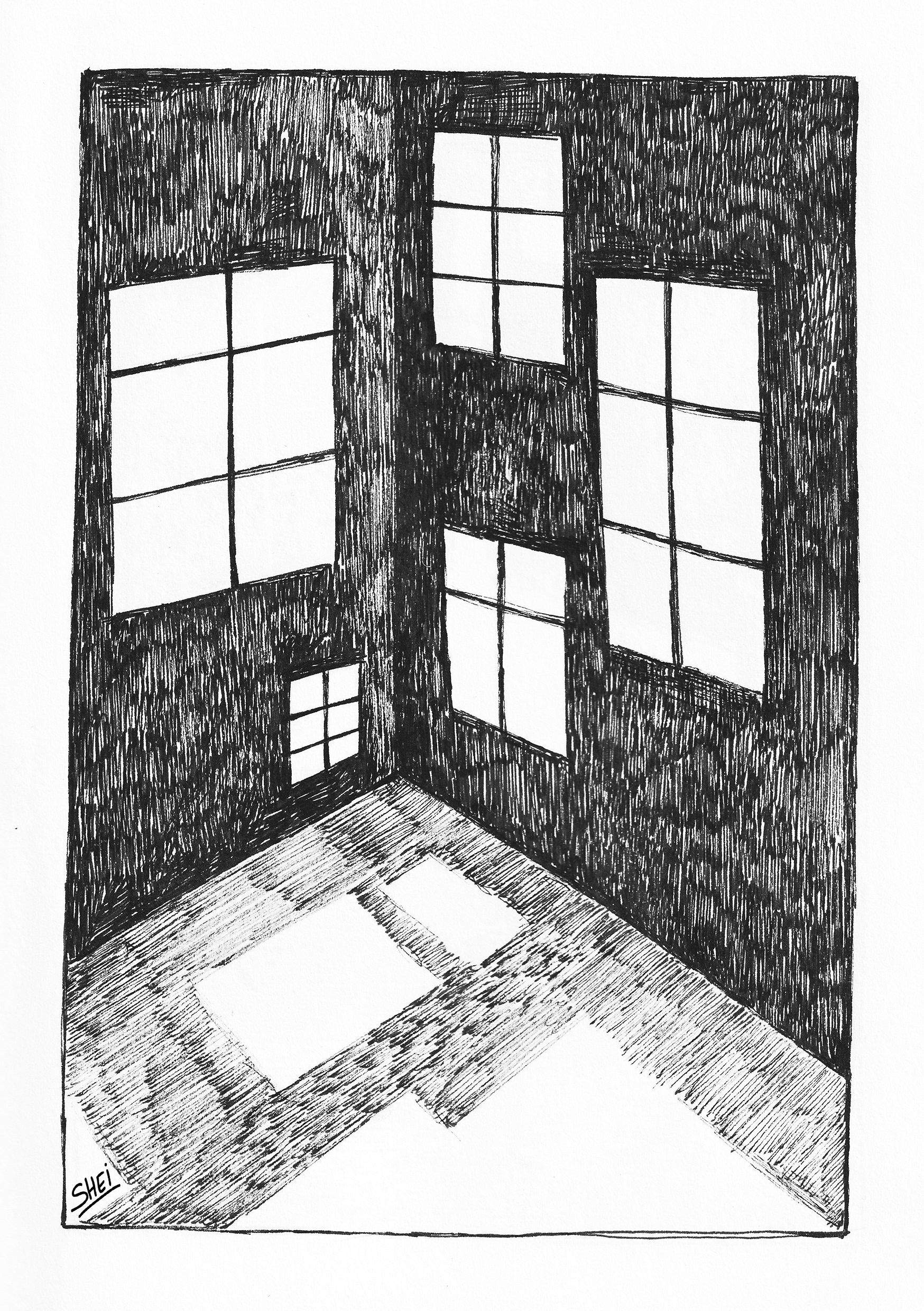 Traditional ink drawings