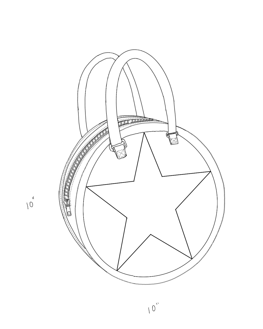 Strip Construction Star Concho Bag