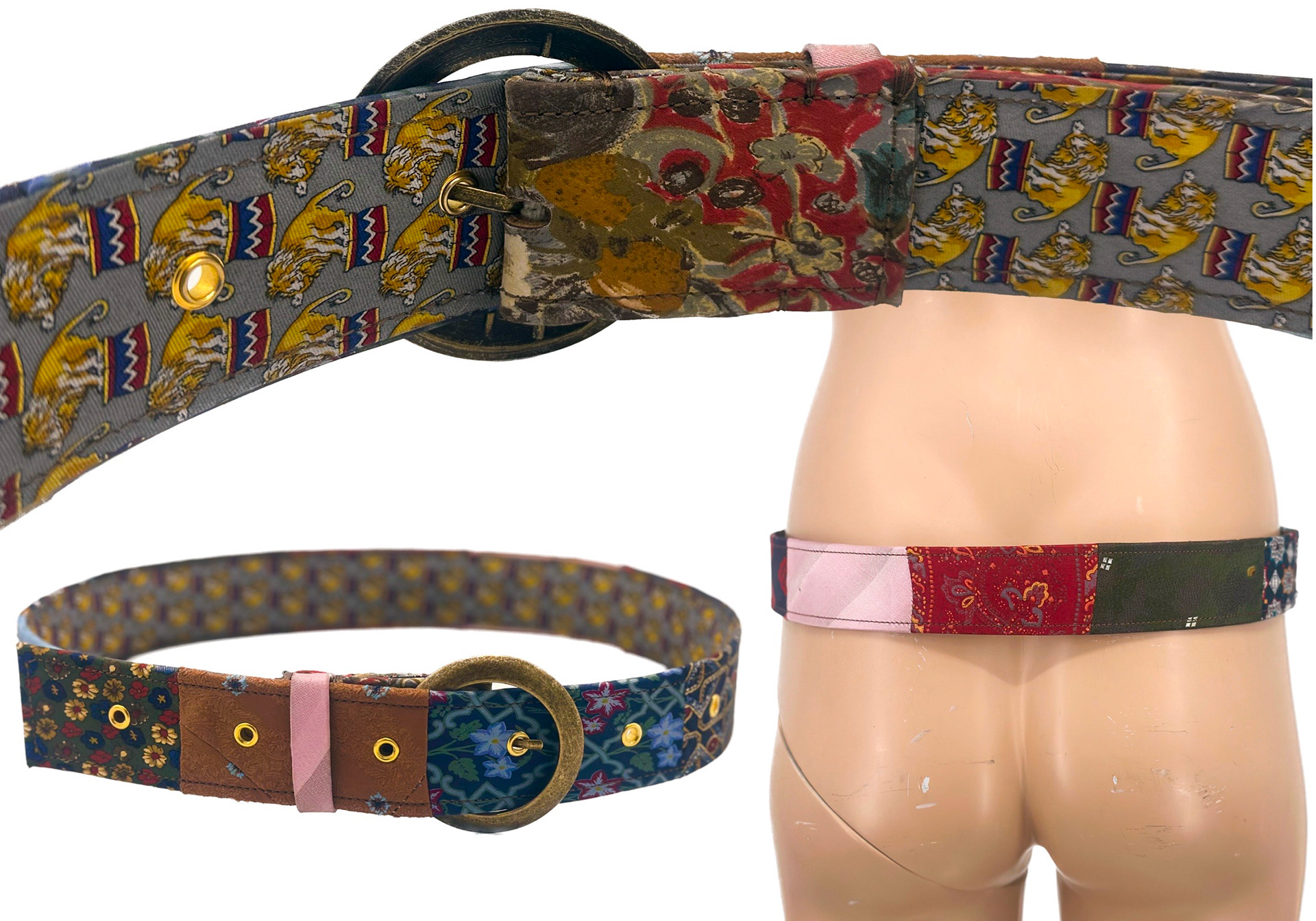 Turned Edge Tie Patchwork Belt / Fall 2022