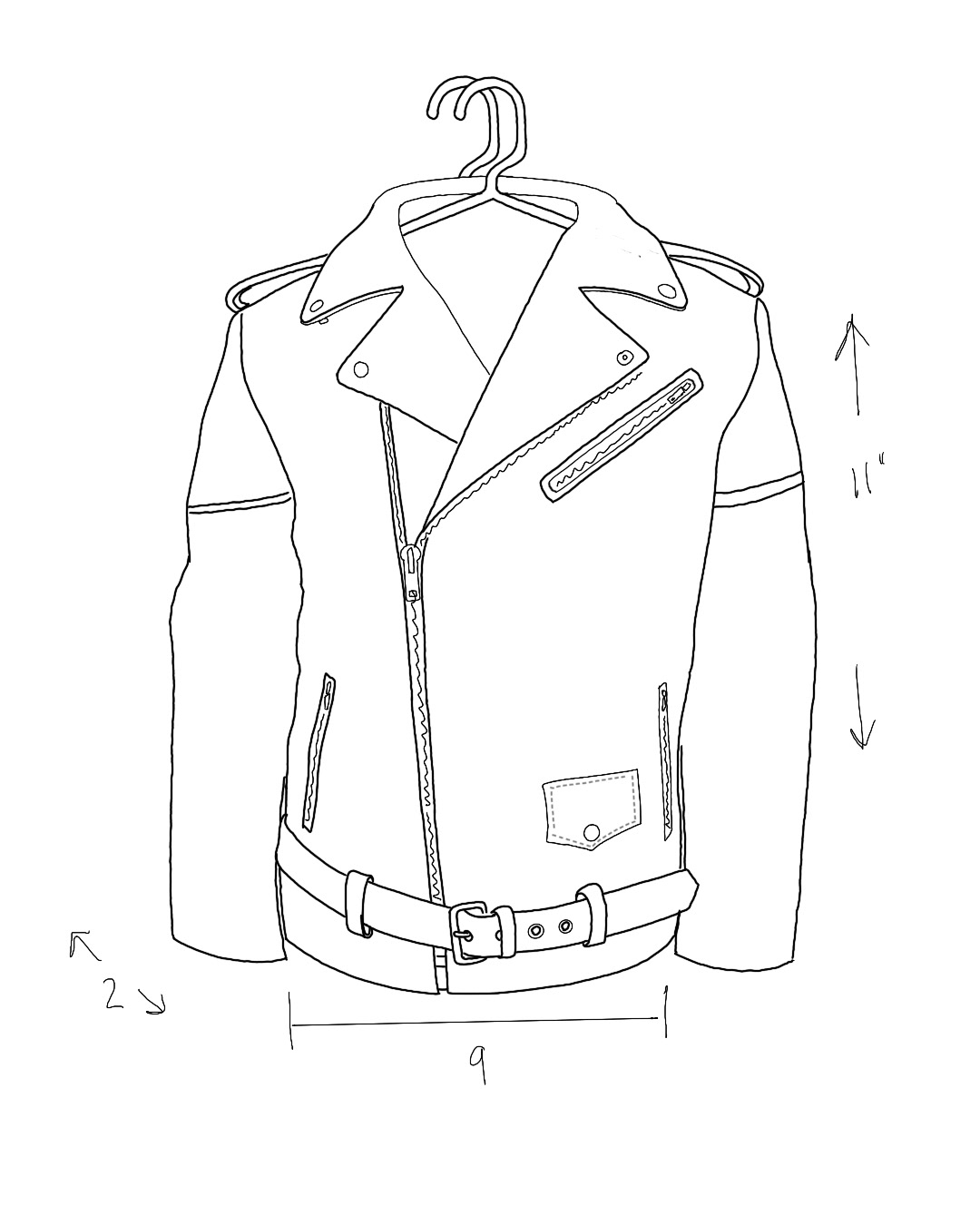 Strip Construction Leather Jacket BAg