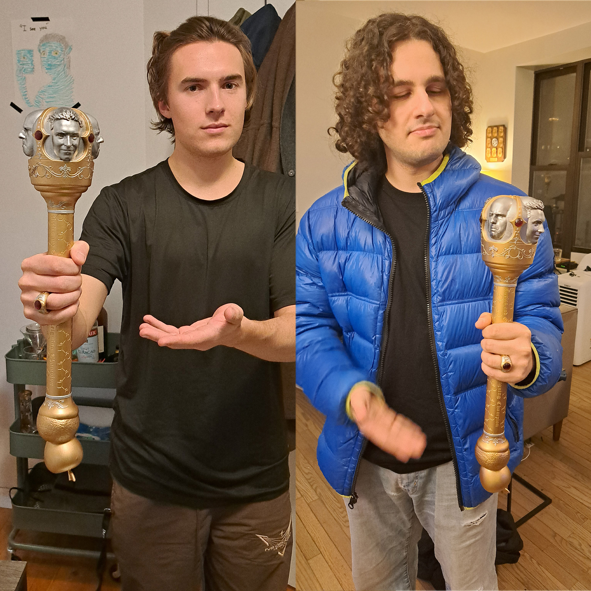 Matt and Jack, whose faces appear on the Scepter's Topper