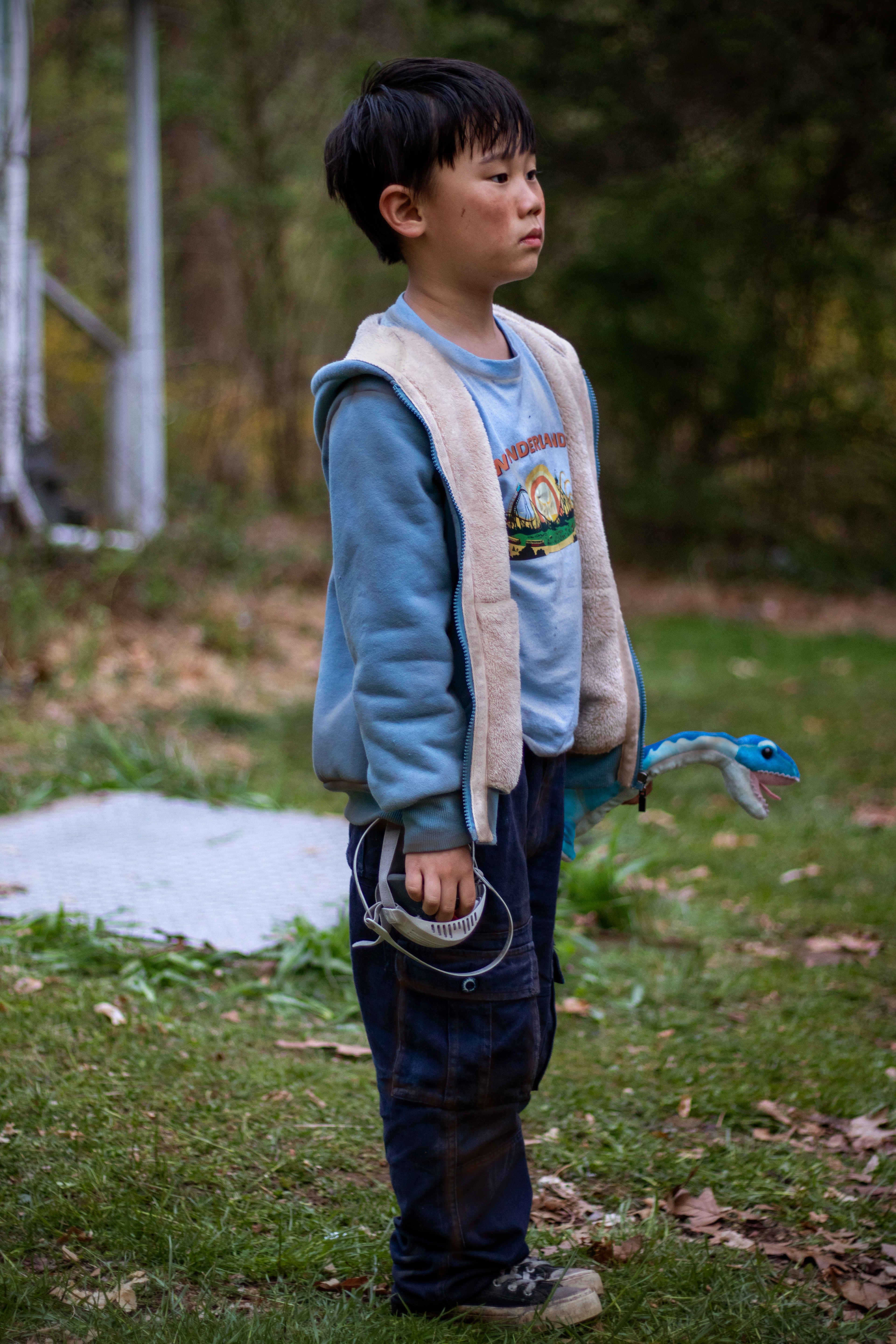 Mitch, Hanna's seven-year old brother | Lightly weathered clothing and custom "Wonderland" T-Shirt