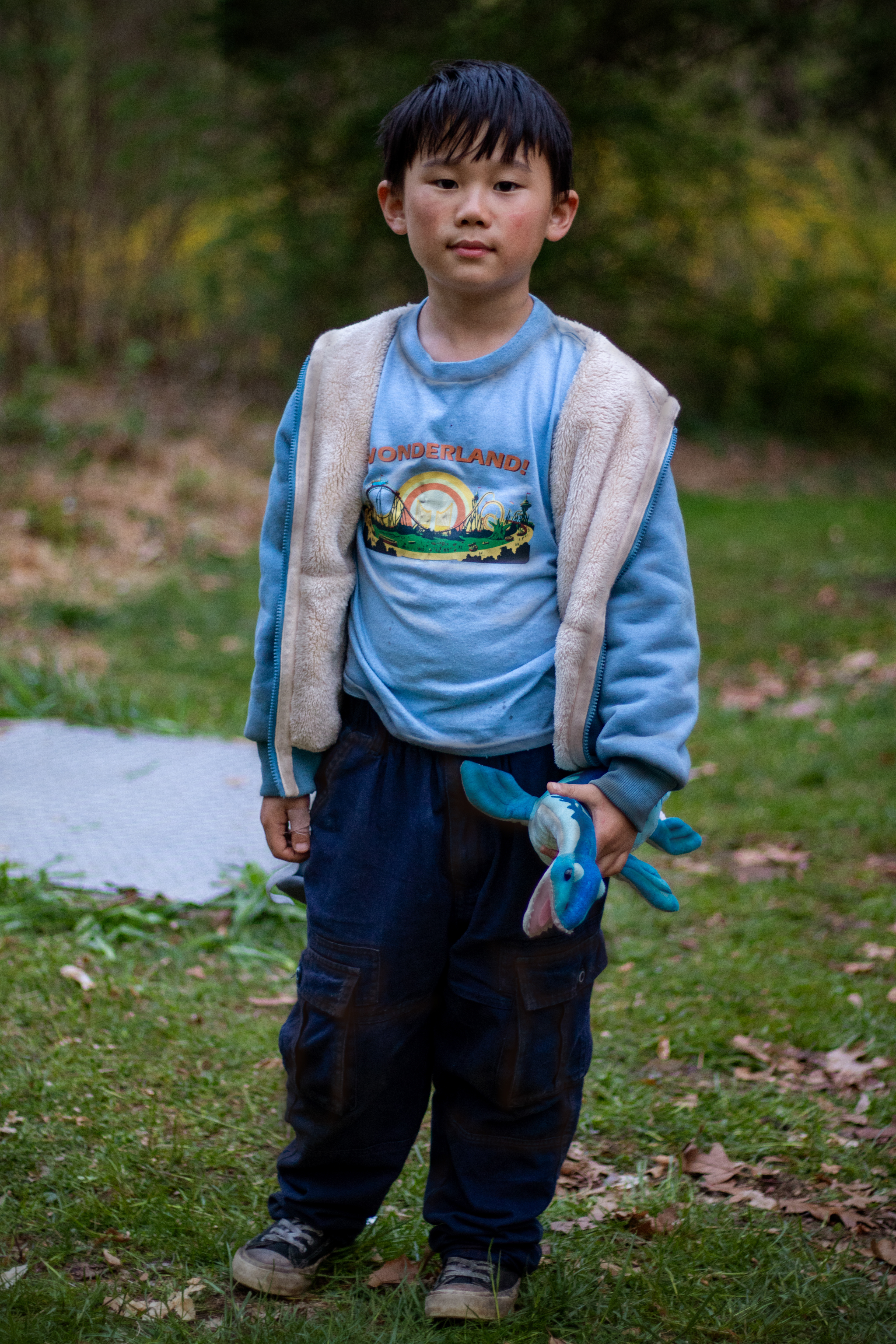 Mitch, Hanna's seven-year old brother | Lightly weathered clothing and custom "Wonderland" T-Shirt