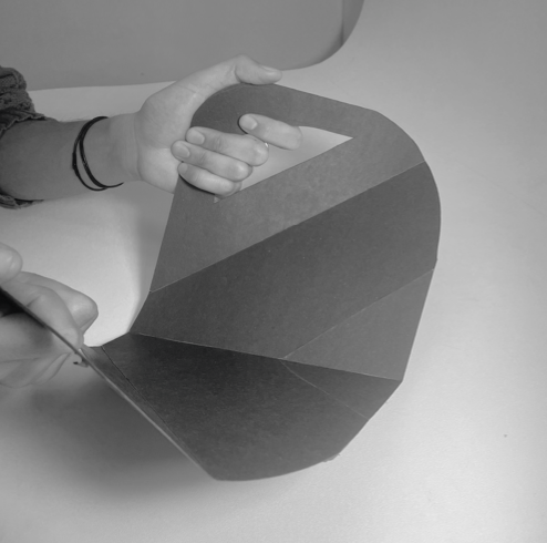 Two-handed concept to simulate cutting board