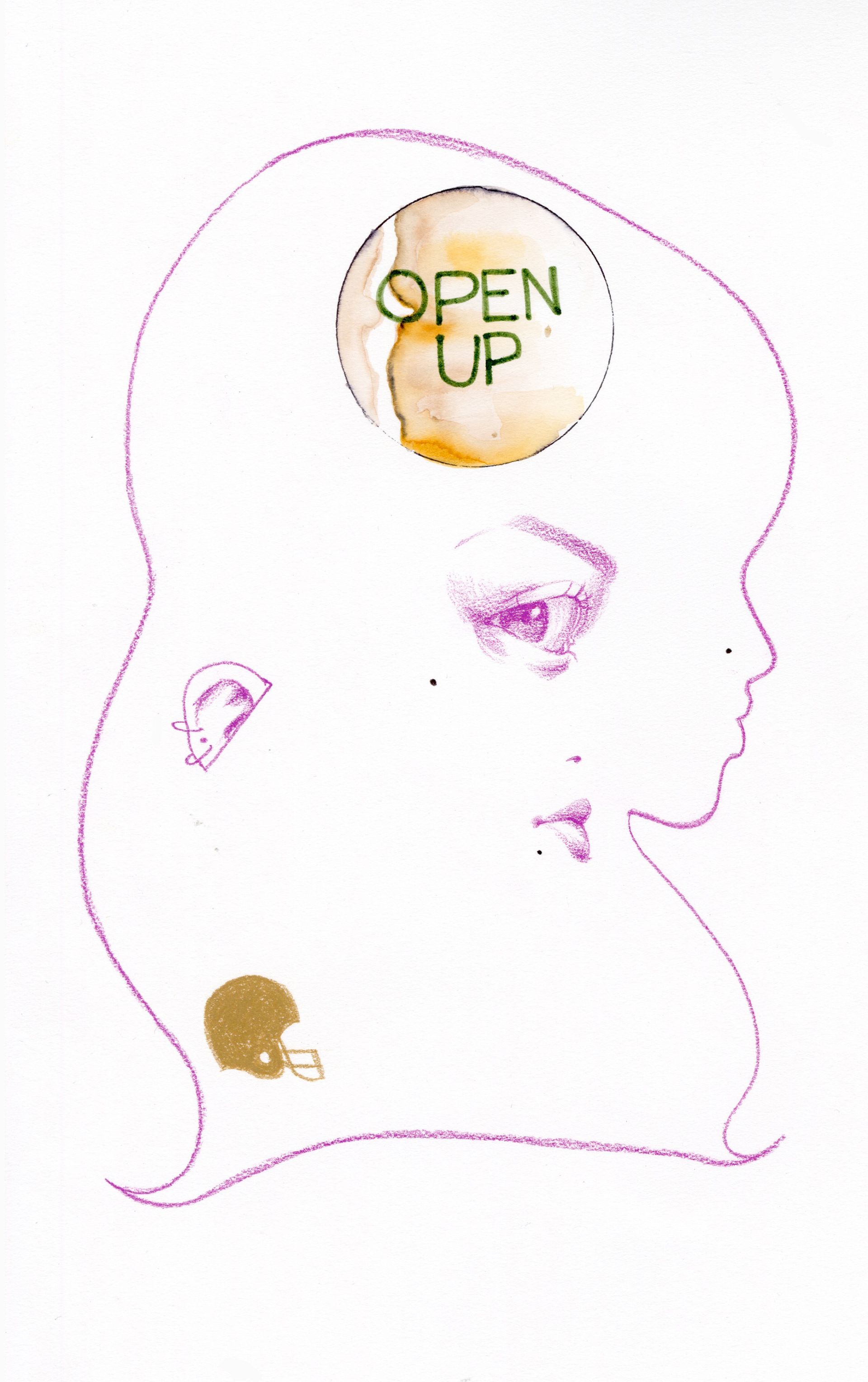 Open Up, Colored pencil and marker on paper, 2024