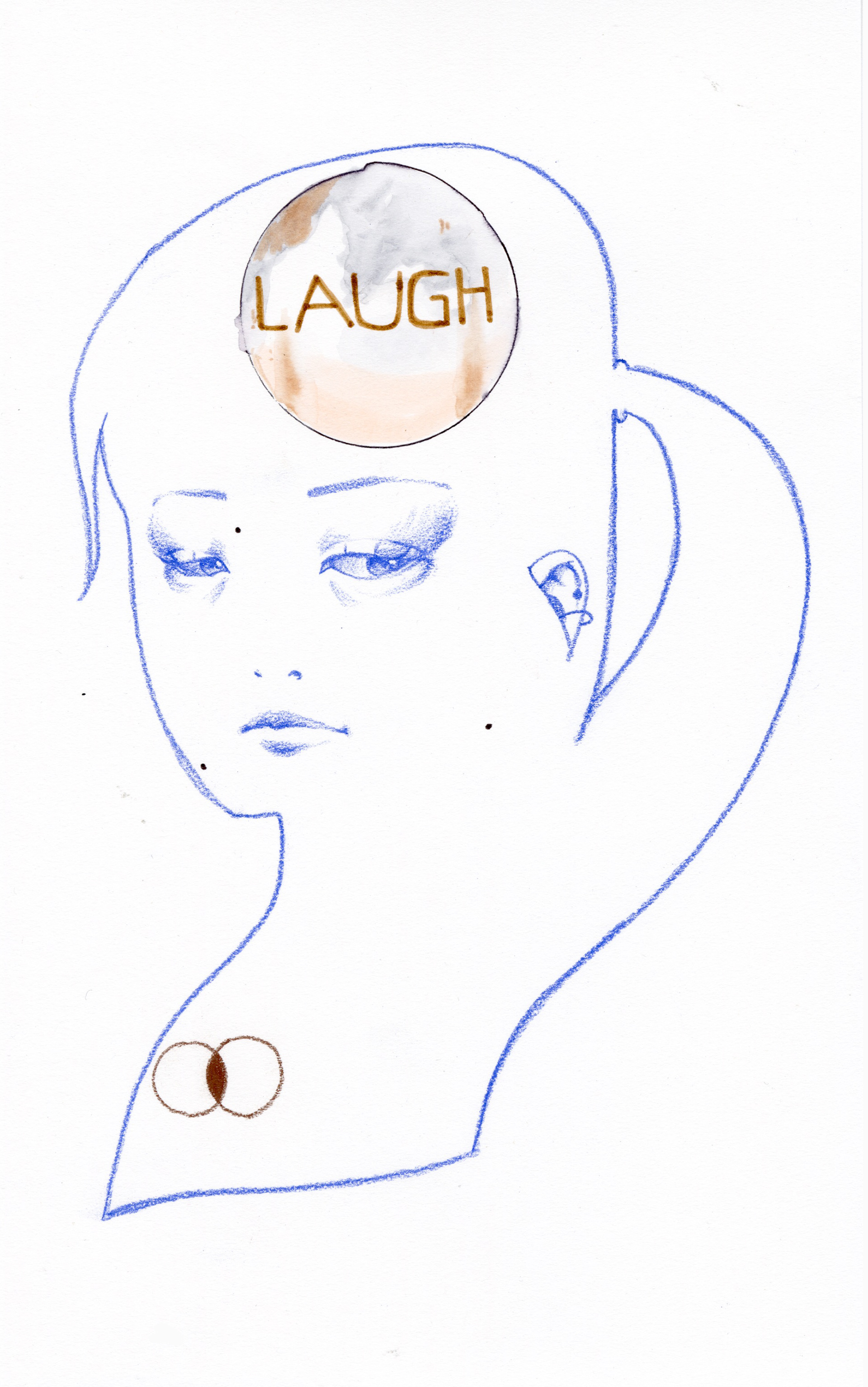 Laugh, Colored pencil and marker on paper, 2024