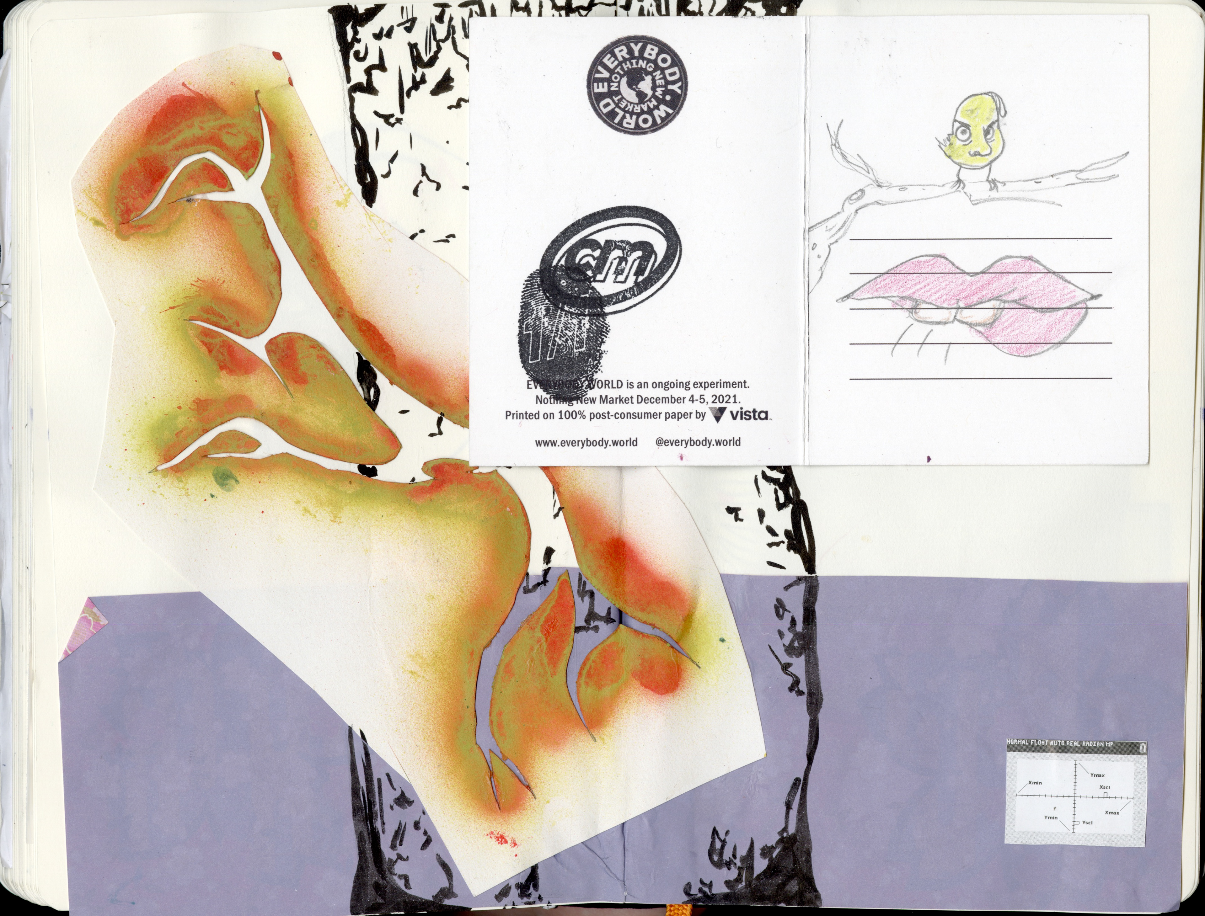 Sketchbook work with interactive element, 2024