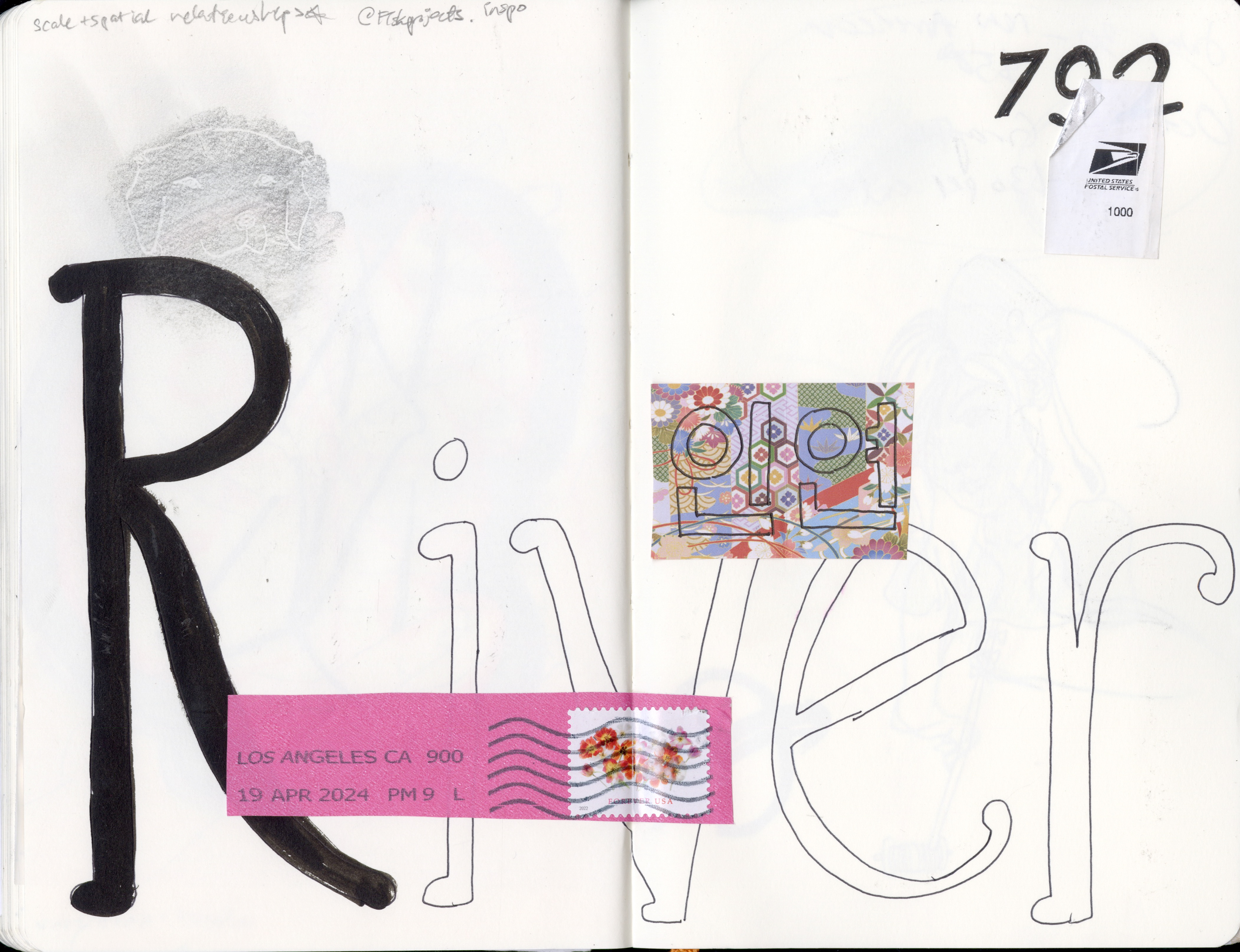 Sketchbook work with interactive element, 2024