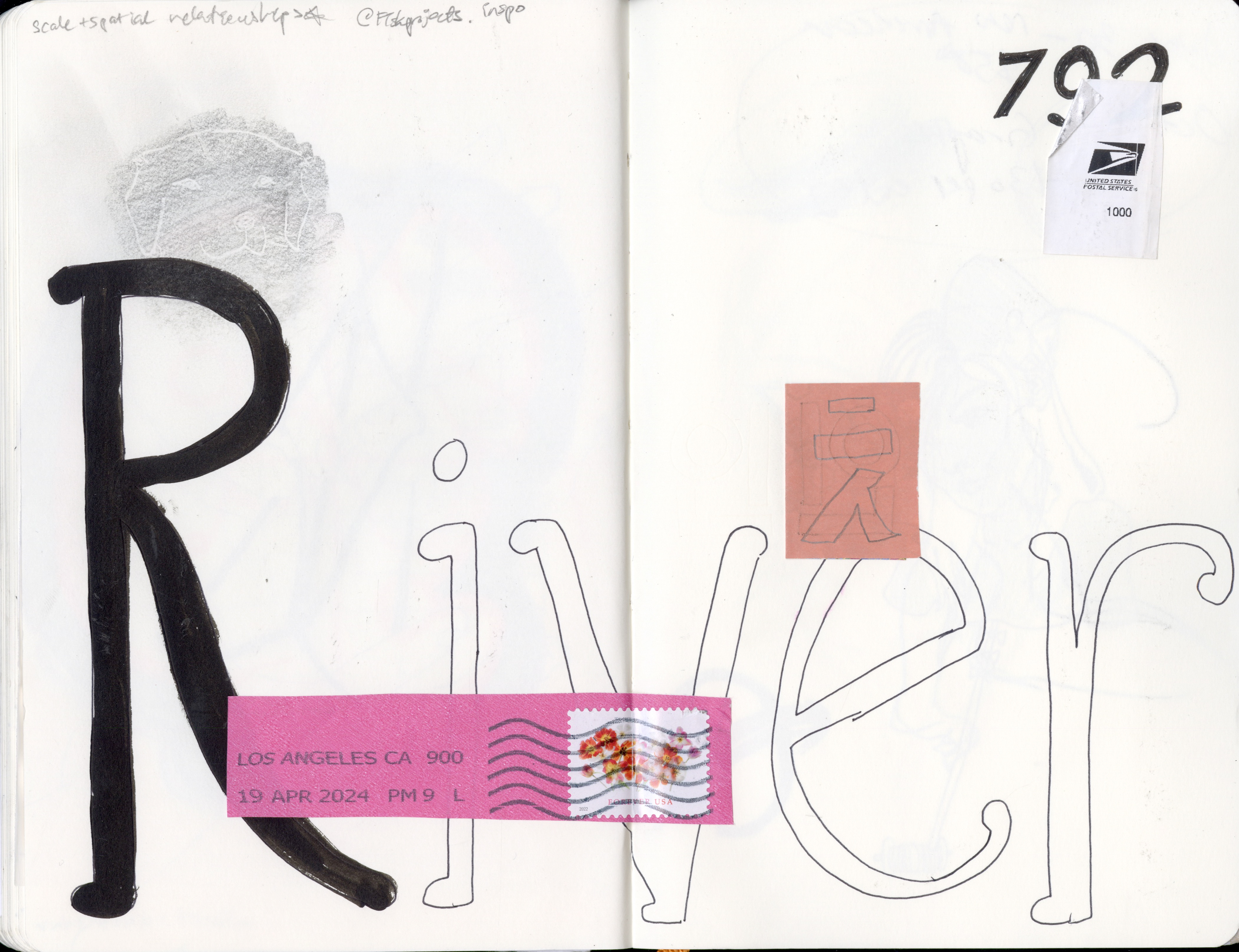 Sketchbook work with interactive element, 2024