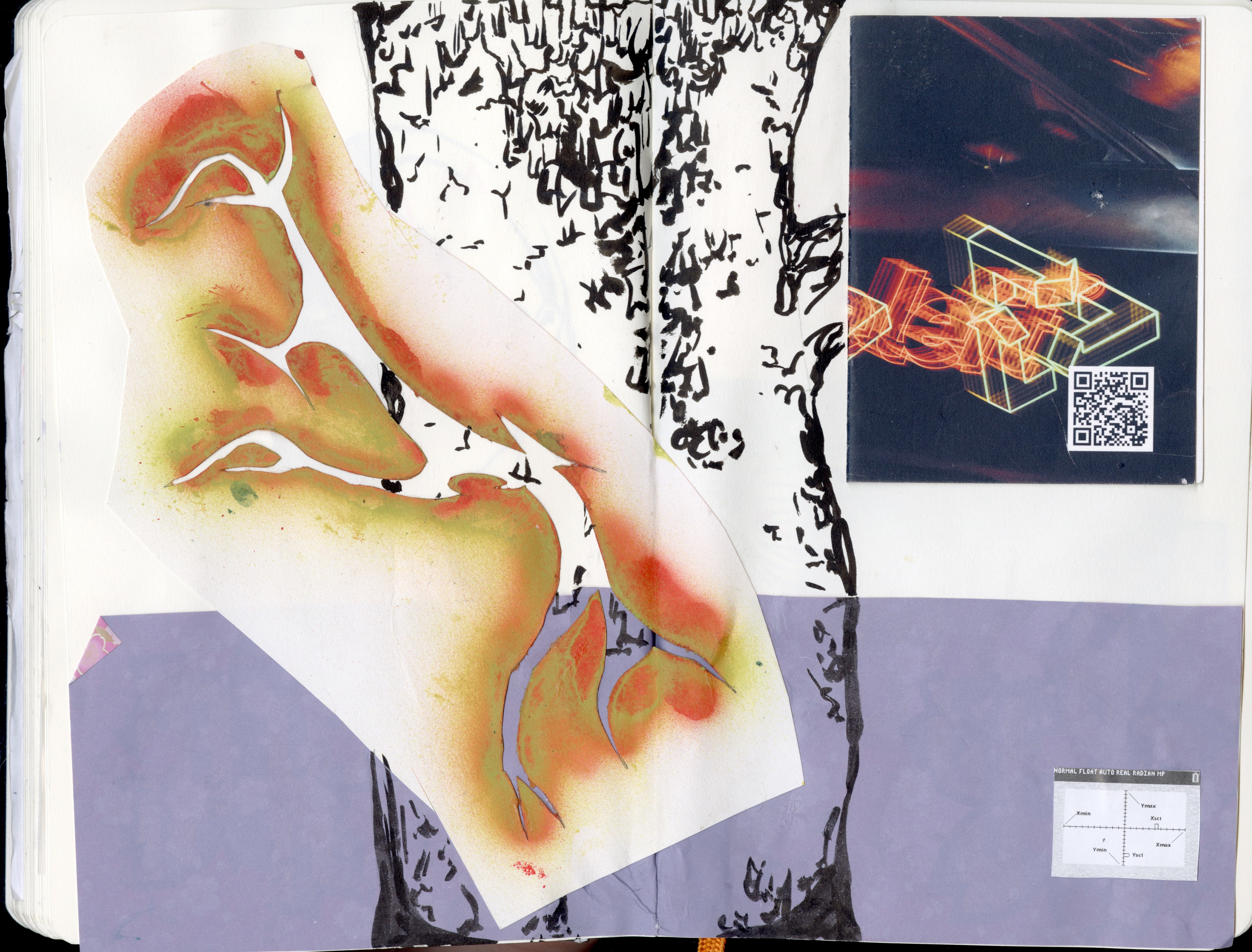 Sketchbook work with interactive element, 2024