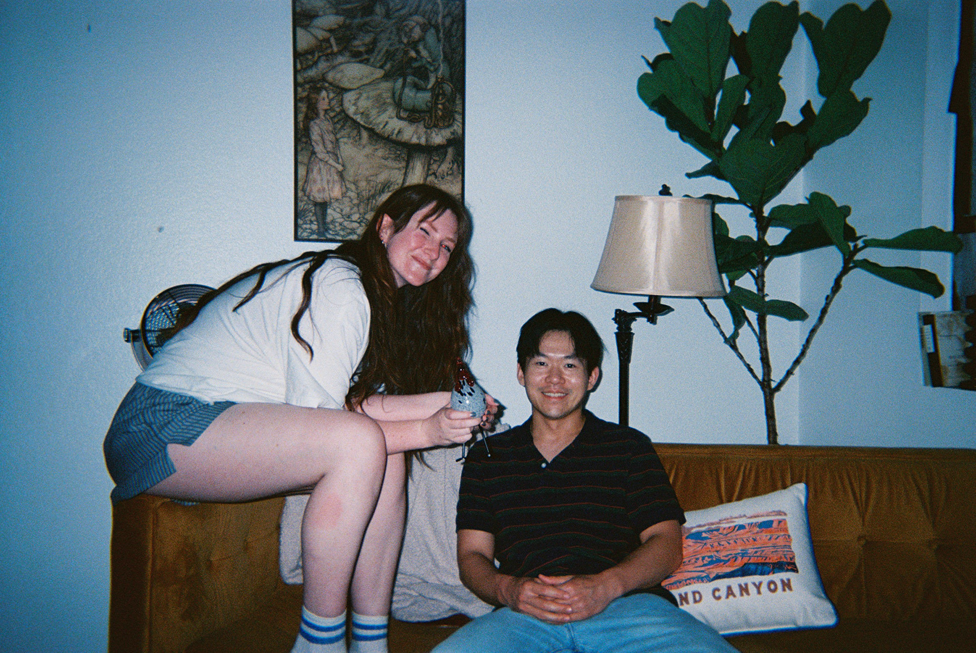 Tatum Miller as "Courtney" and Sam Di as "Russell"