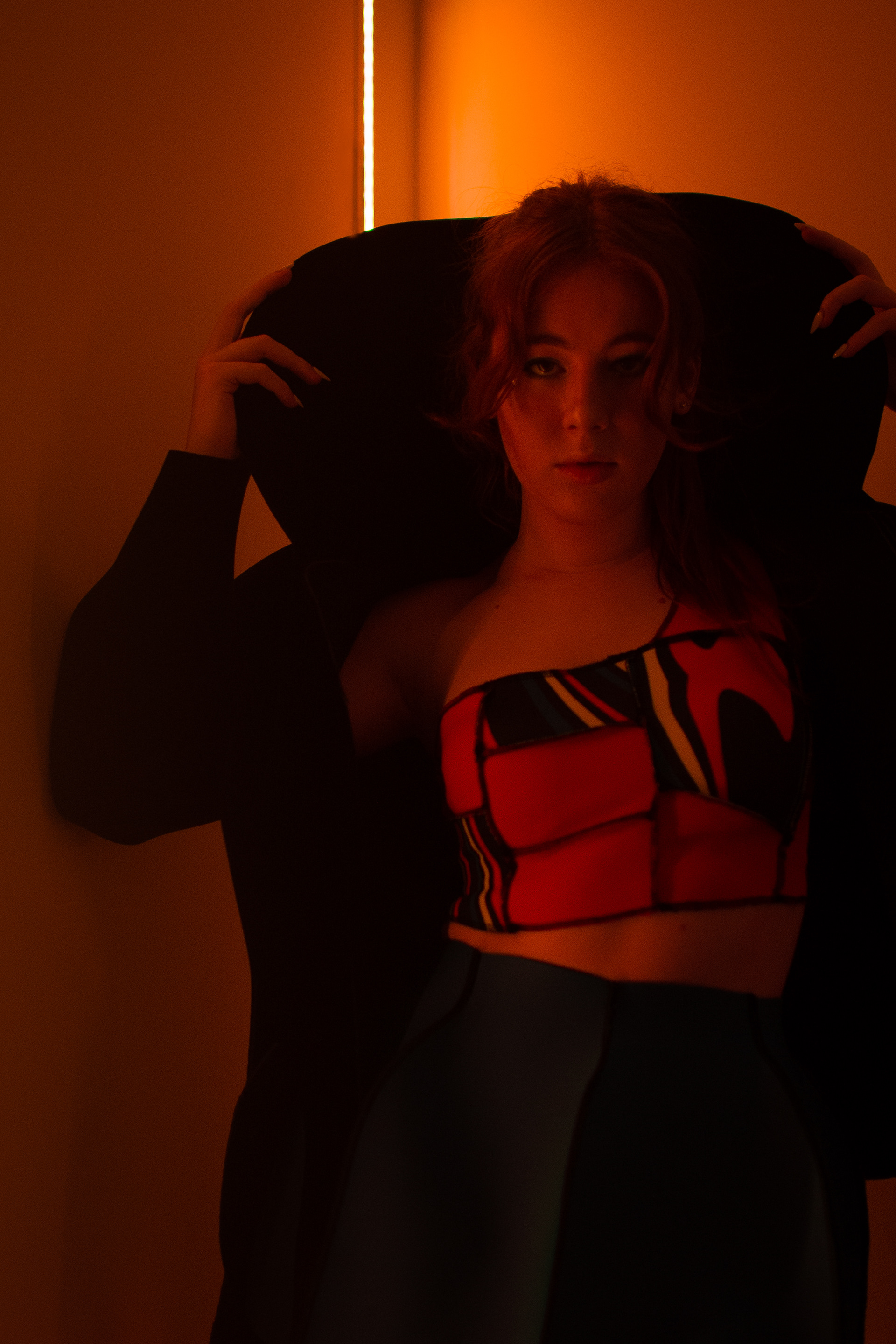 Model wears Delirium jacket