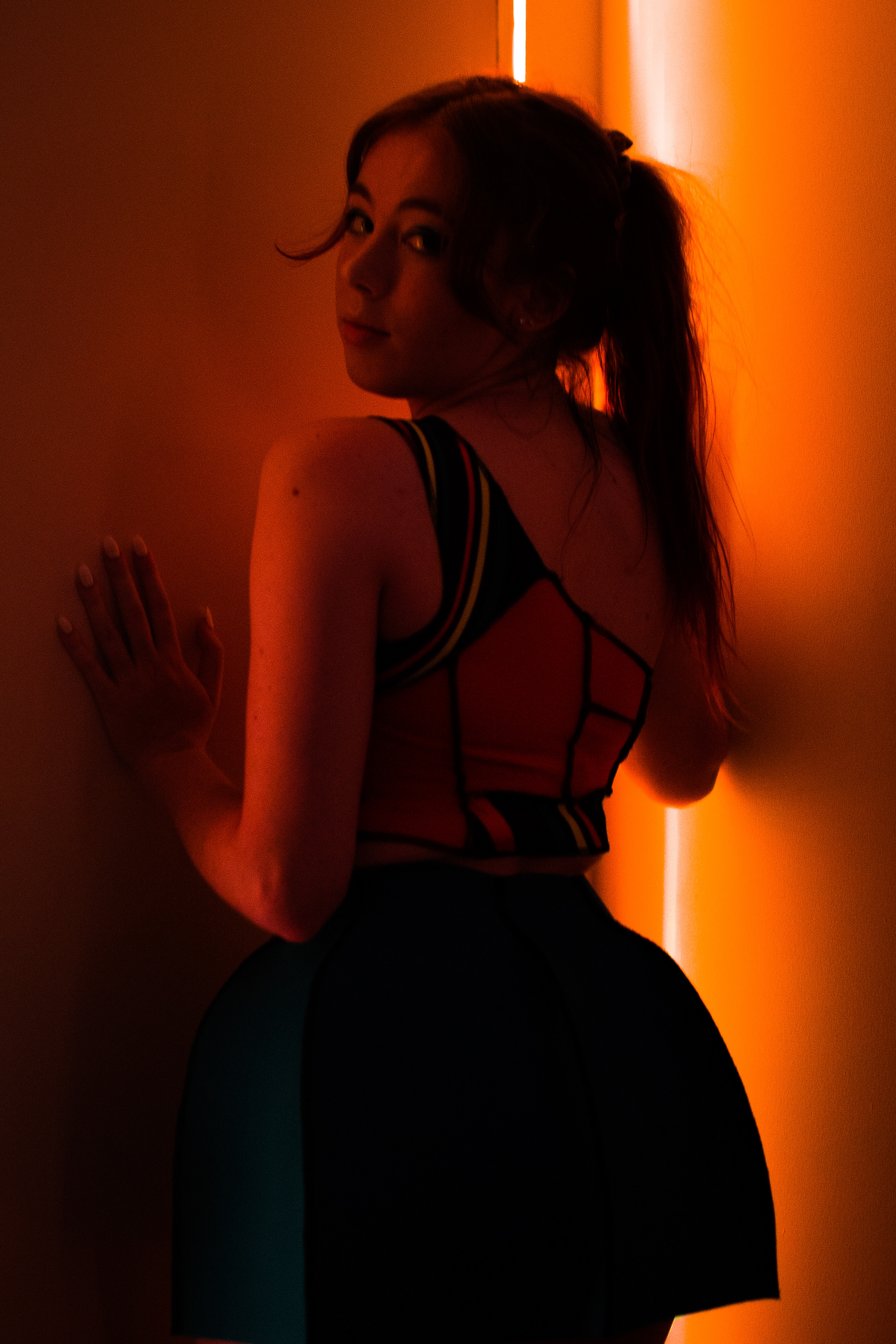 Model wears Kaleidoscope top and Figment skirt