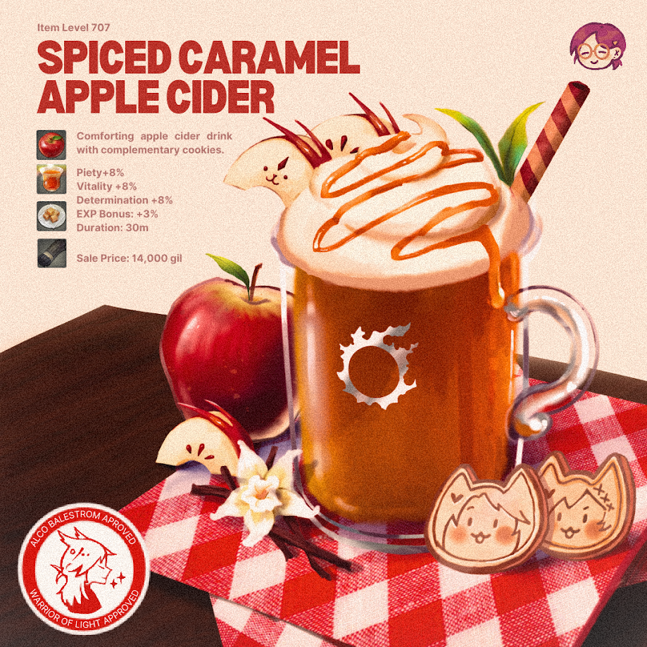 Final Fantasy XIV Fanart - Autumn Drink Design and Promotional Piece