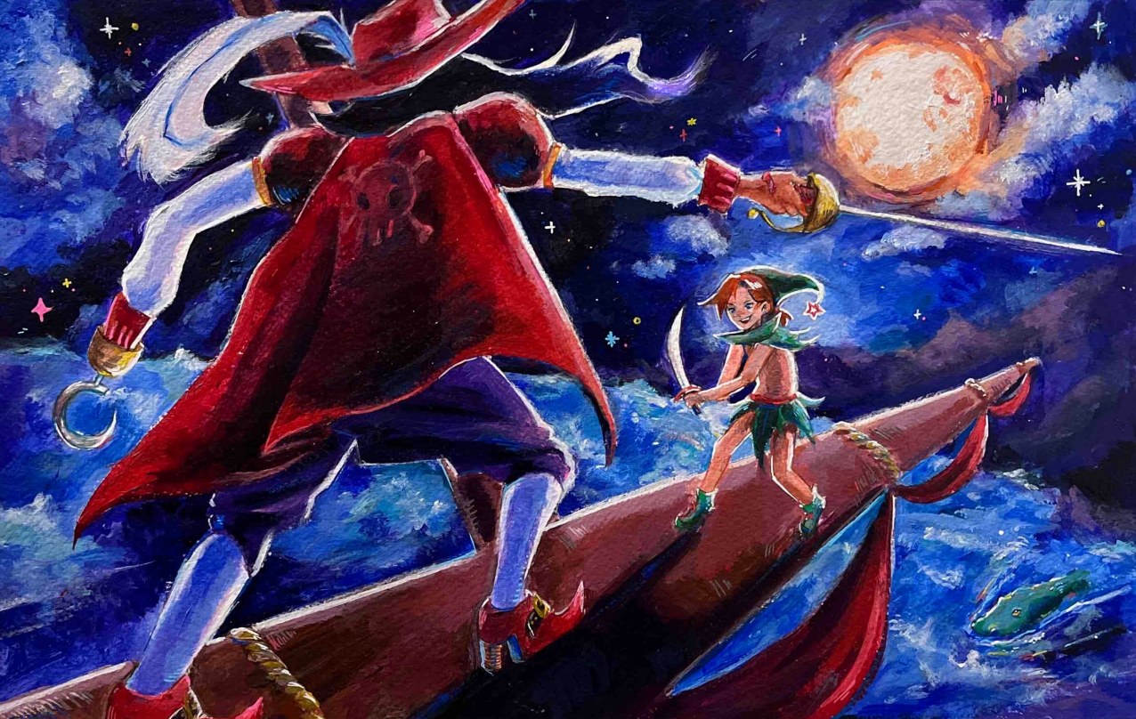 Re-imagined Peter Pan Illustration - Peter versus Hook