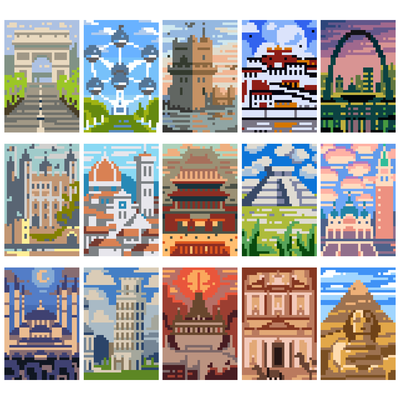 Tuesday Levels (9 grids, 4 color each)