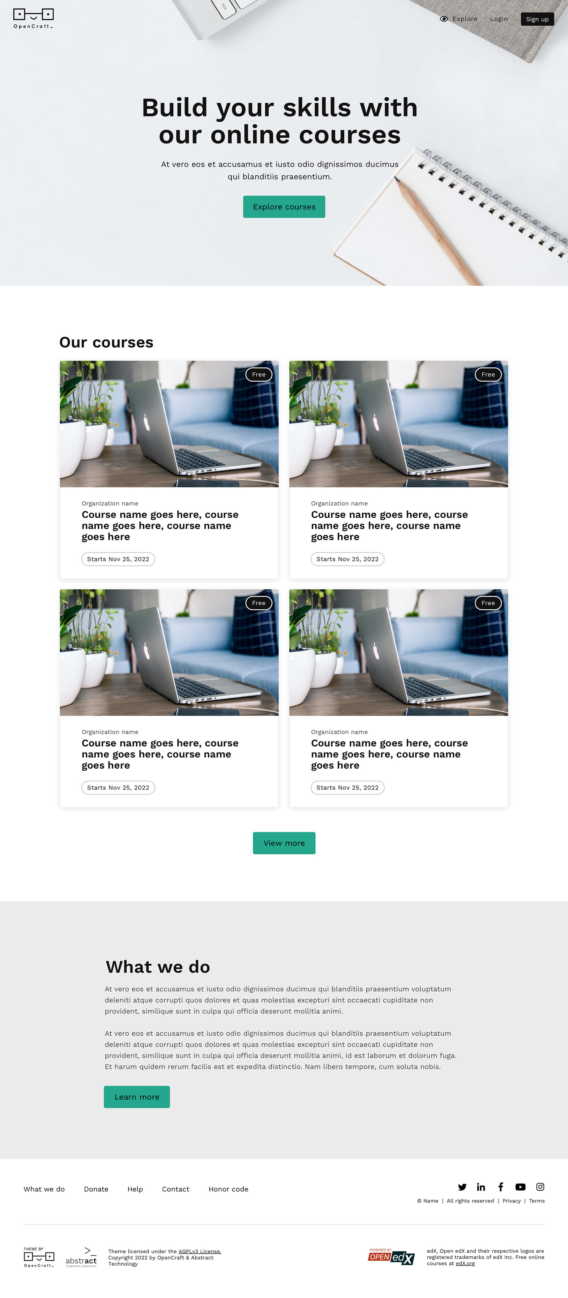 3rd UI iteration: Home (light version of theme)