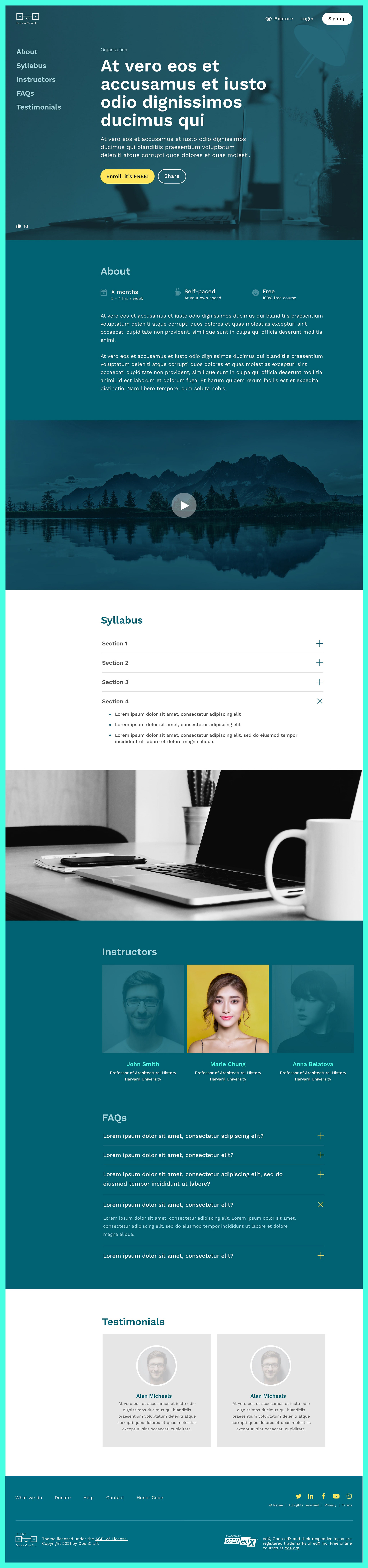 2nd UI iteration: Course About