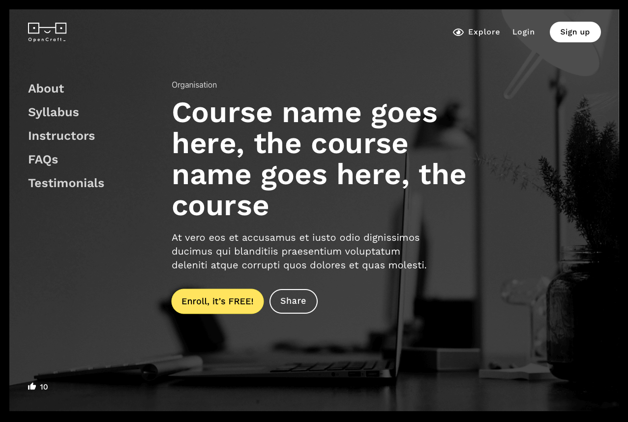 2nd UI iteration: Course About Header