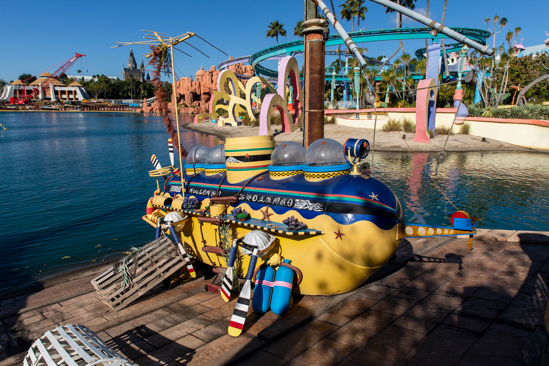 A whimsical submarine from the imagination of Dr. Seuss at Universal Islands of Adventure.