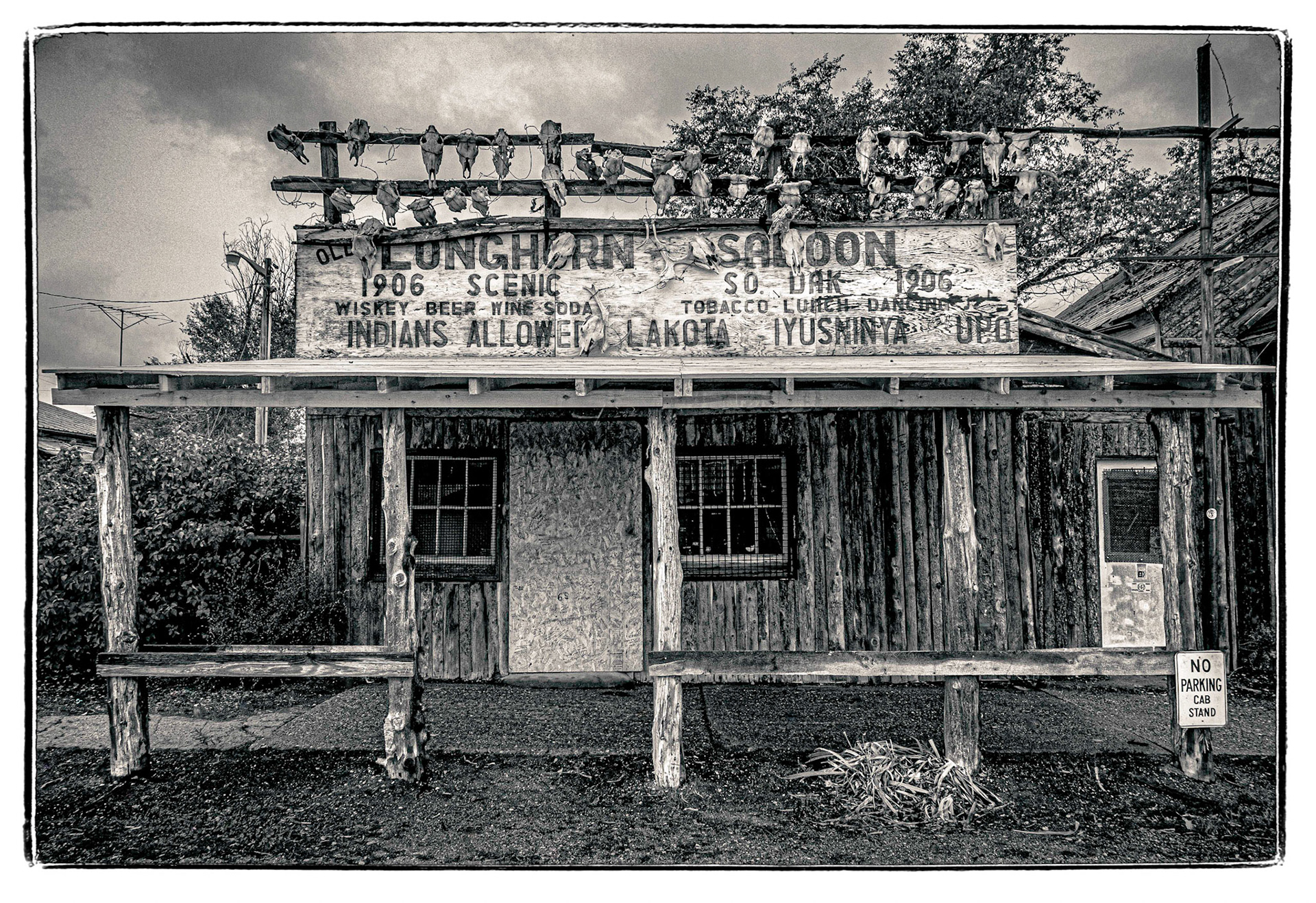 December 3, 2020Abandoned Longhorn Saloon in Scenic, South Dakota. The signs are interesting...
